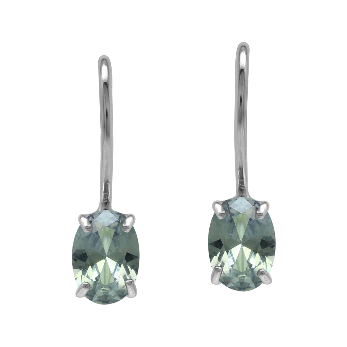 7x5MM Created Color Change Alexandrite July Birthstone 925 Sterling Silver Hook Closure Earrings