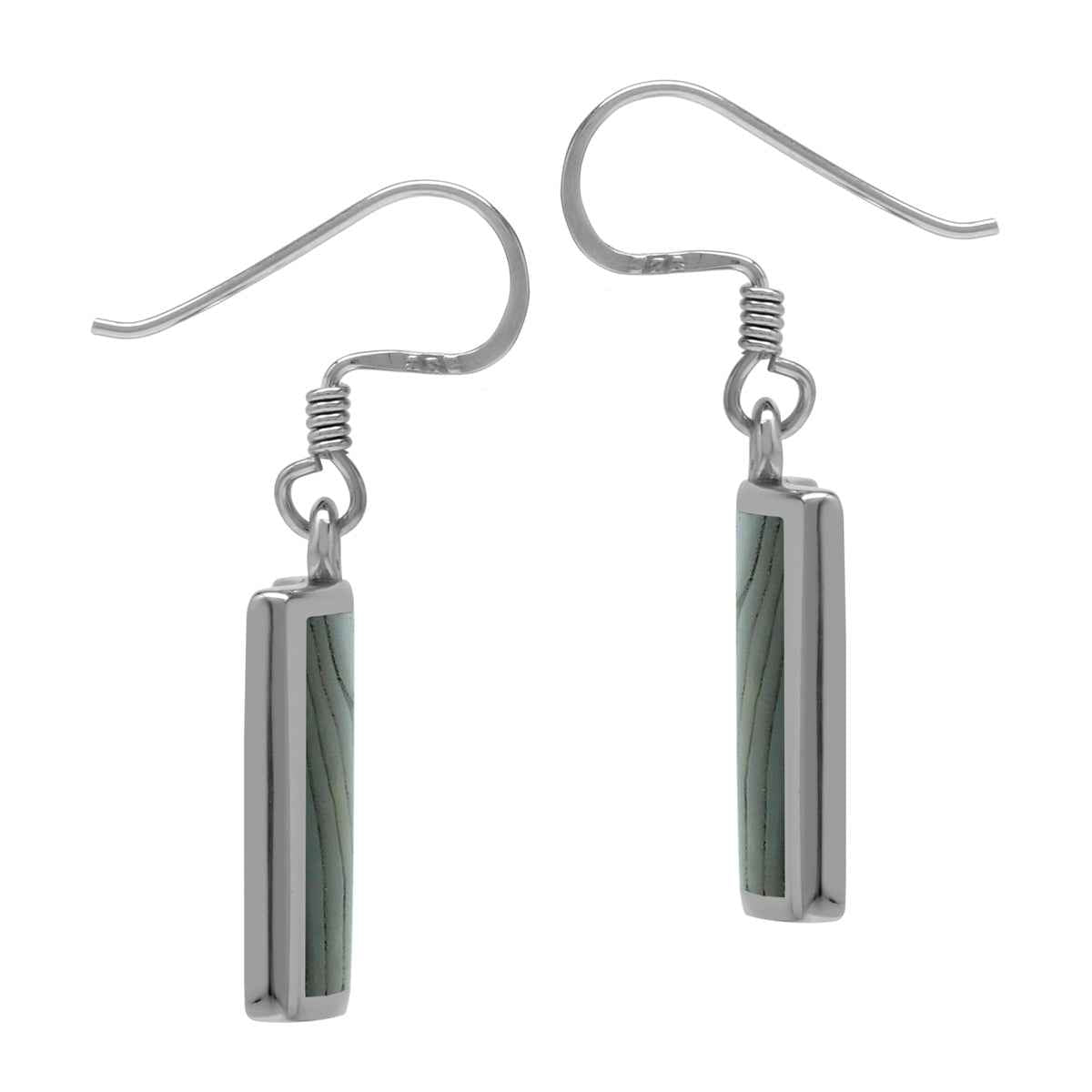Natural Abalone/Paua Shell Inlay 925 Sterling Silver Dangle Hook Earrings