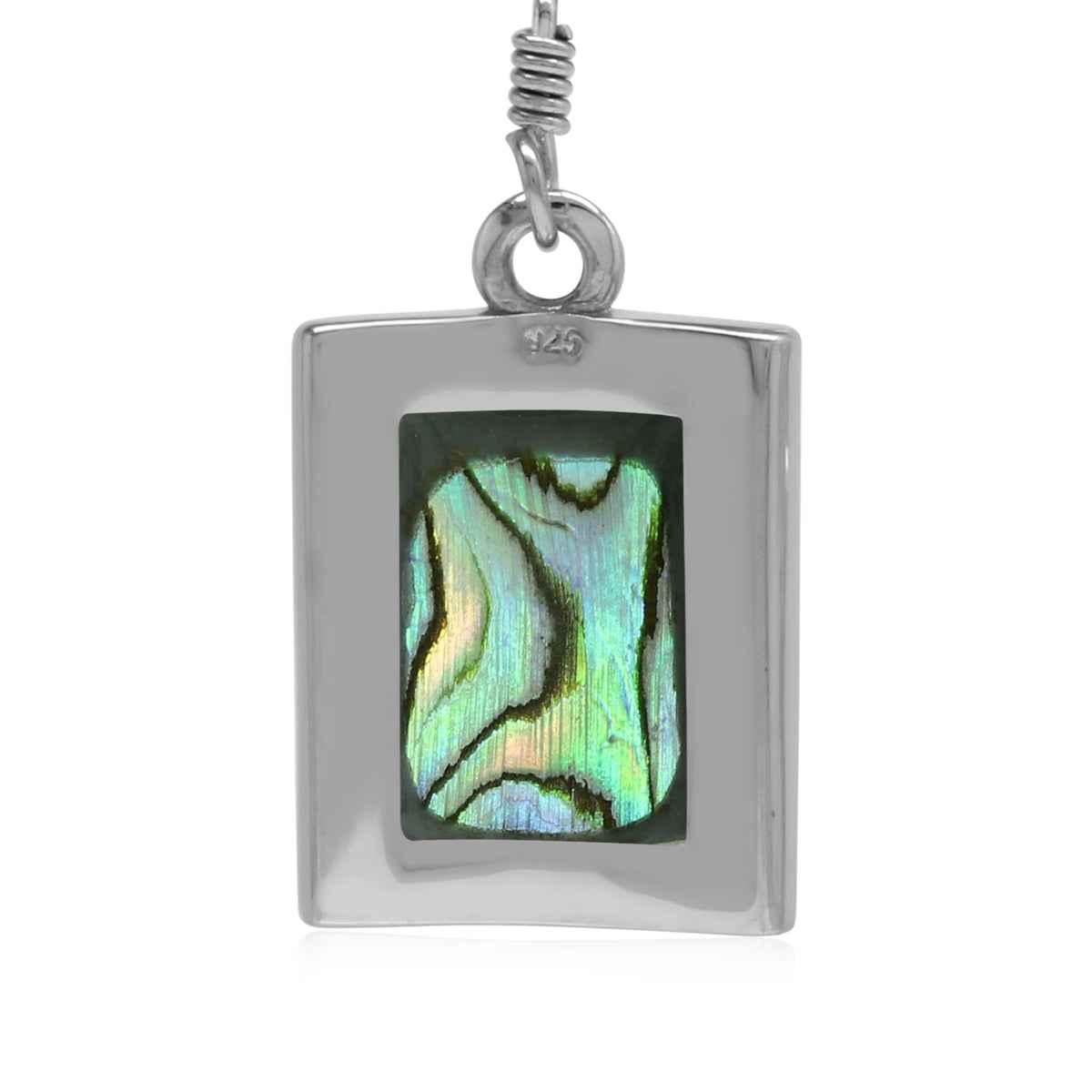 Natural Abalone/Paua Shell Inlay 925 Sterling Silver Dangle Hook Earrings