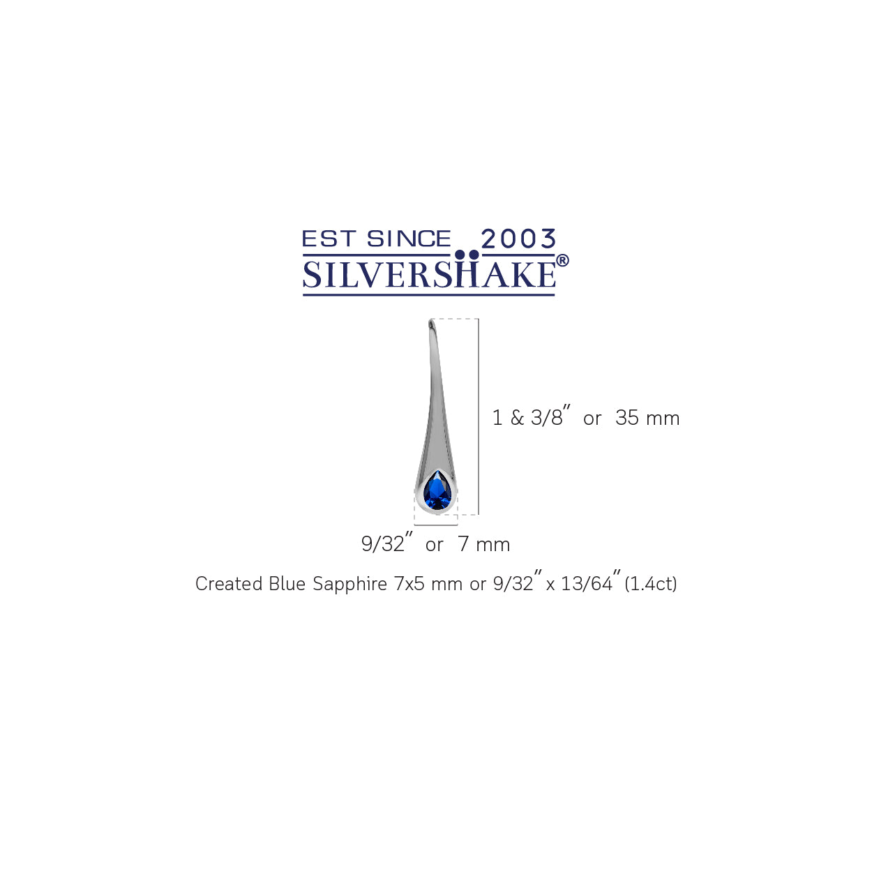 1.4ct. Created Blue Sapphire White Gold Plated 925 Sterling Silver Modern Style Hook Earrings - Silvershake-store