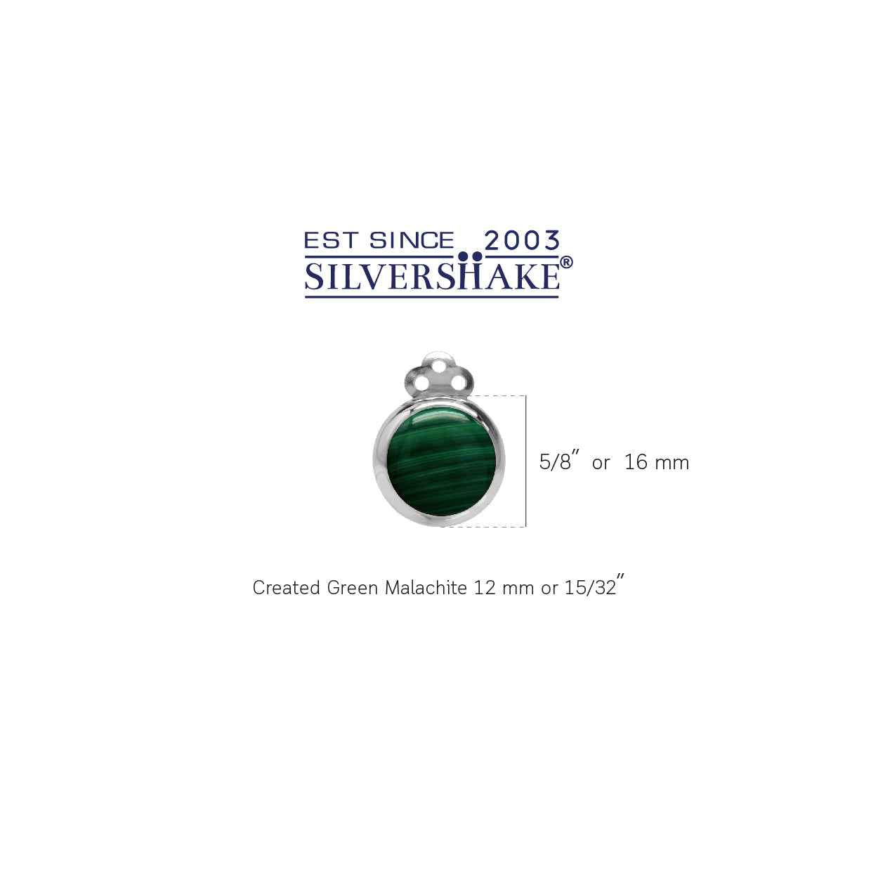 12mm Created Malachite Inlay 925 Sterling Silver Round Disc Clip on Earrings