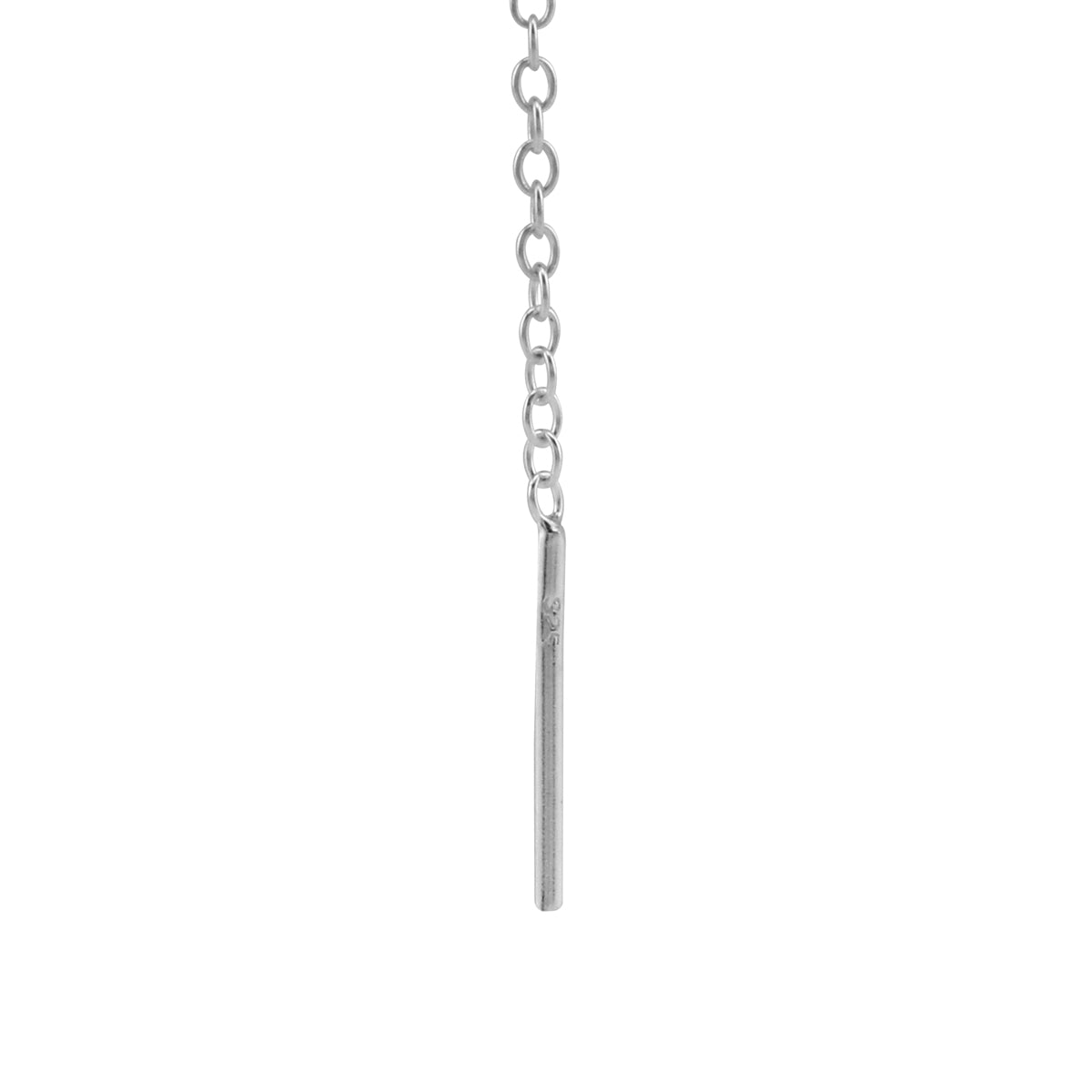 Silvershake 925 Sterling Silver Rhodium Plated 5MM Ball Long Chain Minimalist Pull Through Threader Earrings Jewelry for Women - Silvershake-store