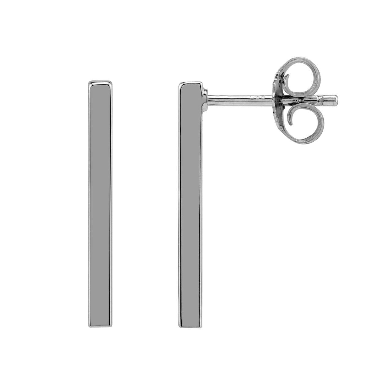 Silvershake 20MMx2MM White Gold Plated 925 Sterling Silver Minimalist Bar Stick Post Earrings Jewelry for Women Approx 0.8 inch long - Silvershake-store
