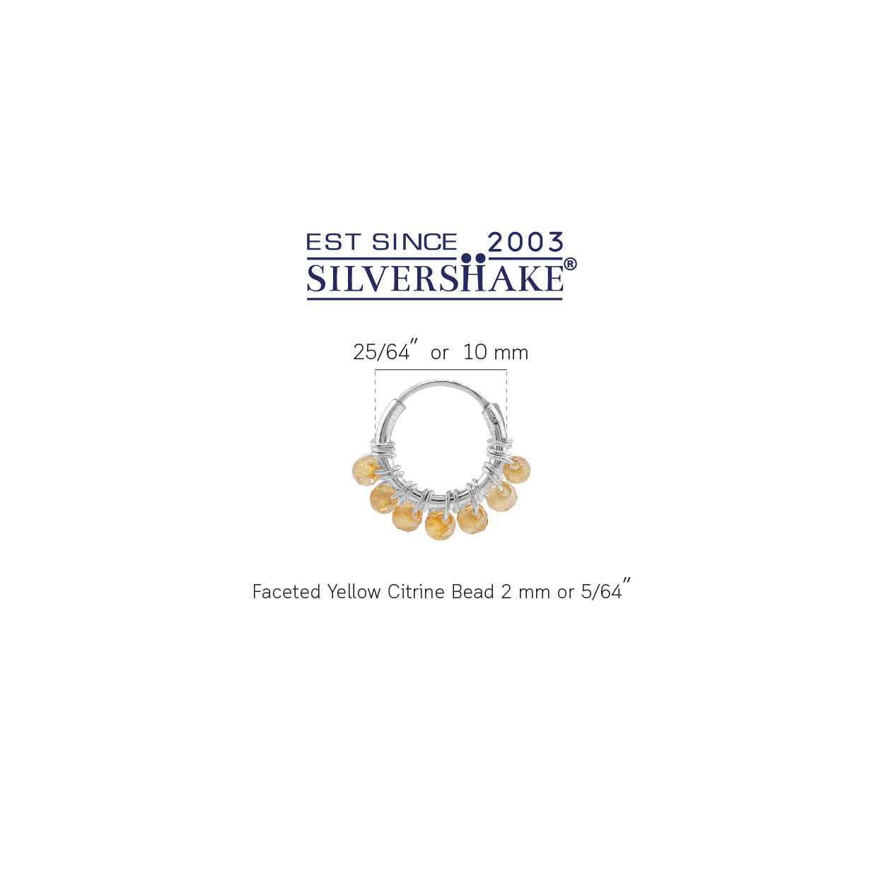 Extra Petite 10MMx2MM Natural Yellow Citrine Gemstone Bead 925 Sterling Silver Minimalist 0.4 Inch Handmade O-Hoop Earrings