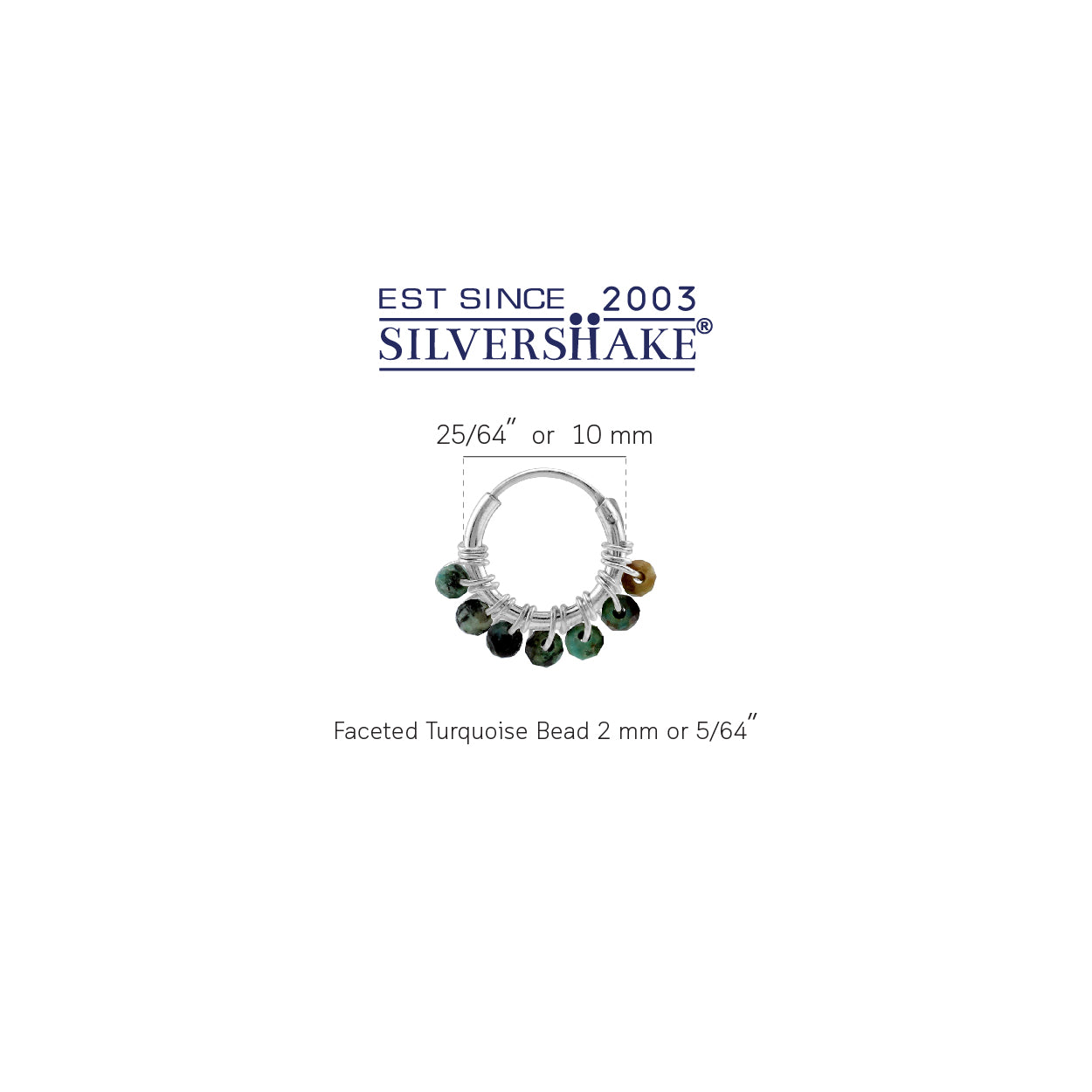 Silvershake Extra Petite 10MMx2MM Compressed Turquoise Gemstone Bead 925 Sterling Silver Minimalist 0.4 Inch Handmade O-Hoop Earrings Jewelry for Women - Silvershake-store