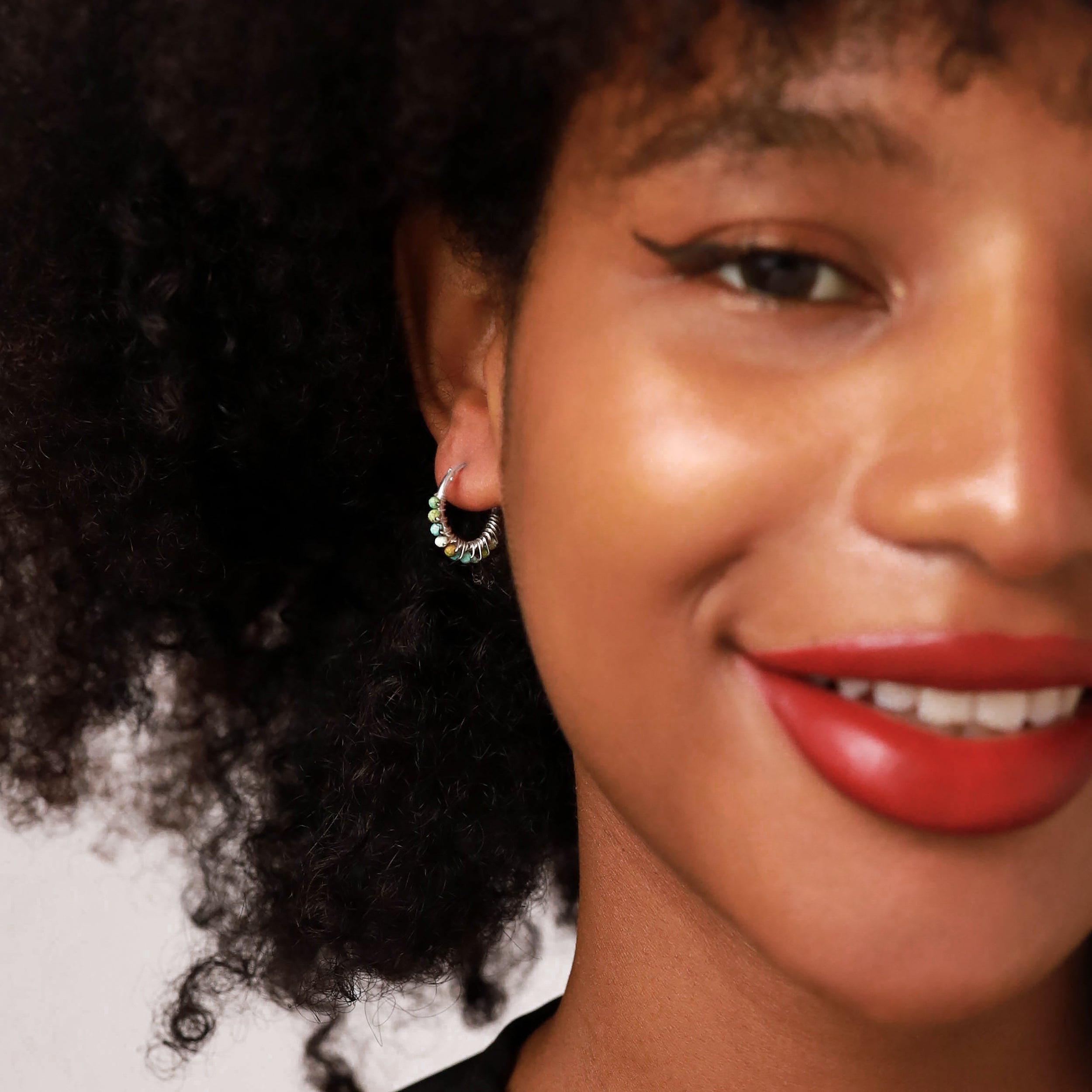 16MMx2MM Natural Yellow Citrine Gemstone Bead 925 Sterling Silver Minimalist 0.63 Inch Handmade O-Hoop Earrings Jewelry for Women November Birthstone - Silvershake-store