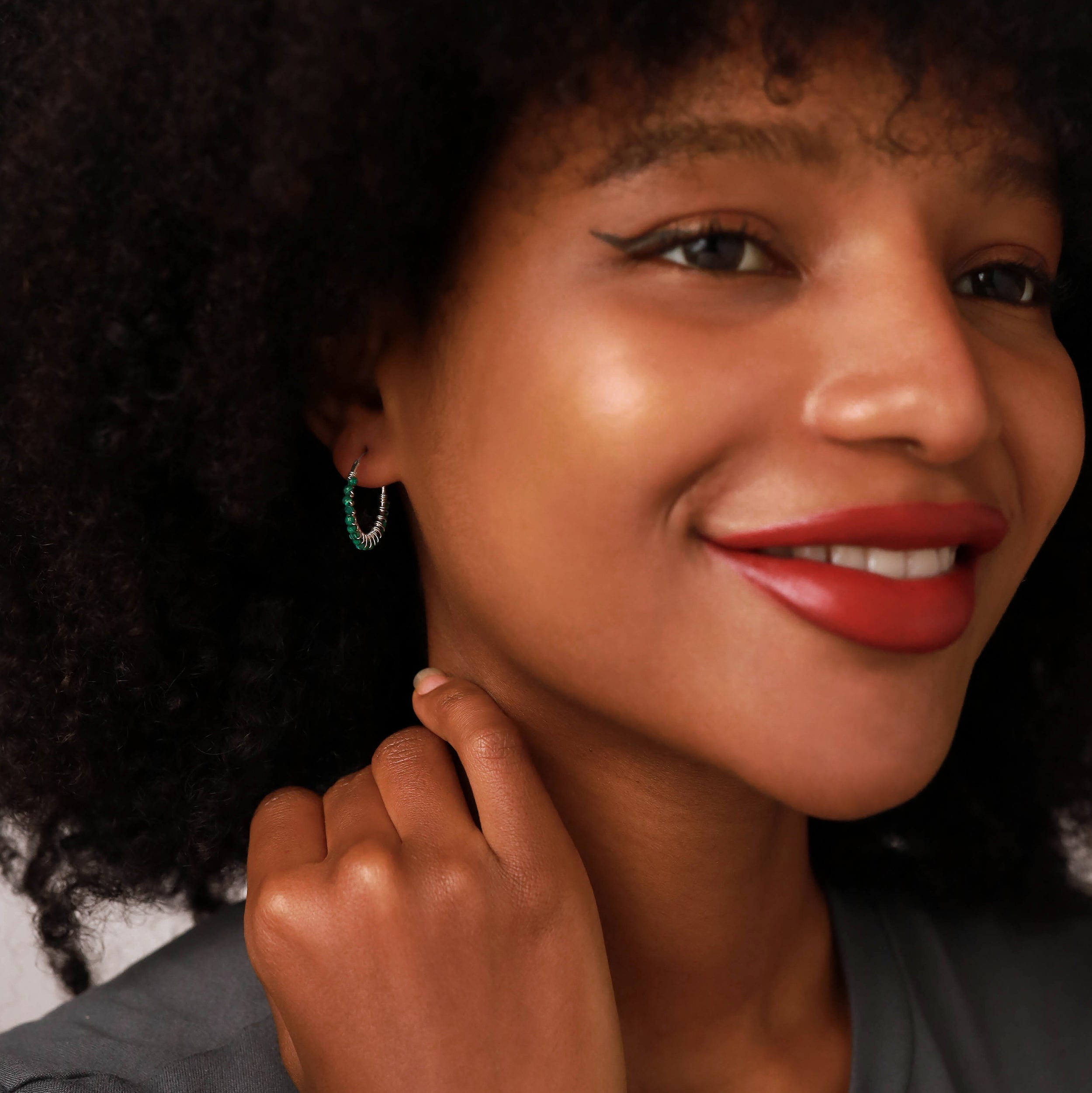 20MMx2MM Natural Orange Agate Gemstone Bead 925 Sterling Silver 0.79 Inch Handmade O-Hoop Earrings Jewelry for Women - Silvershake-store