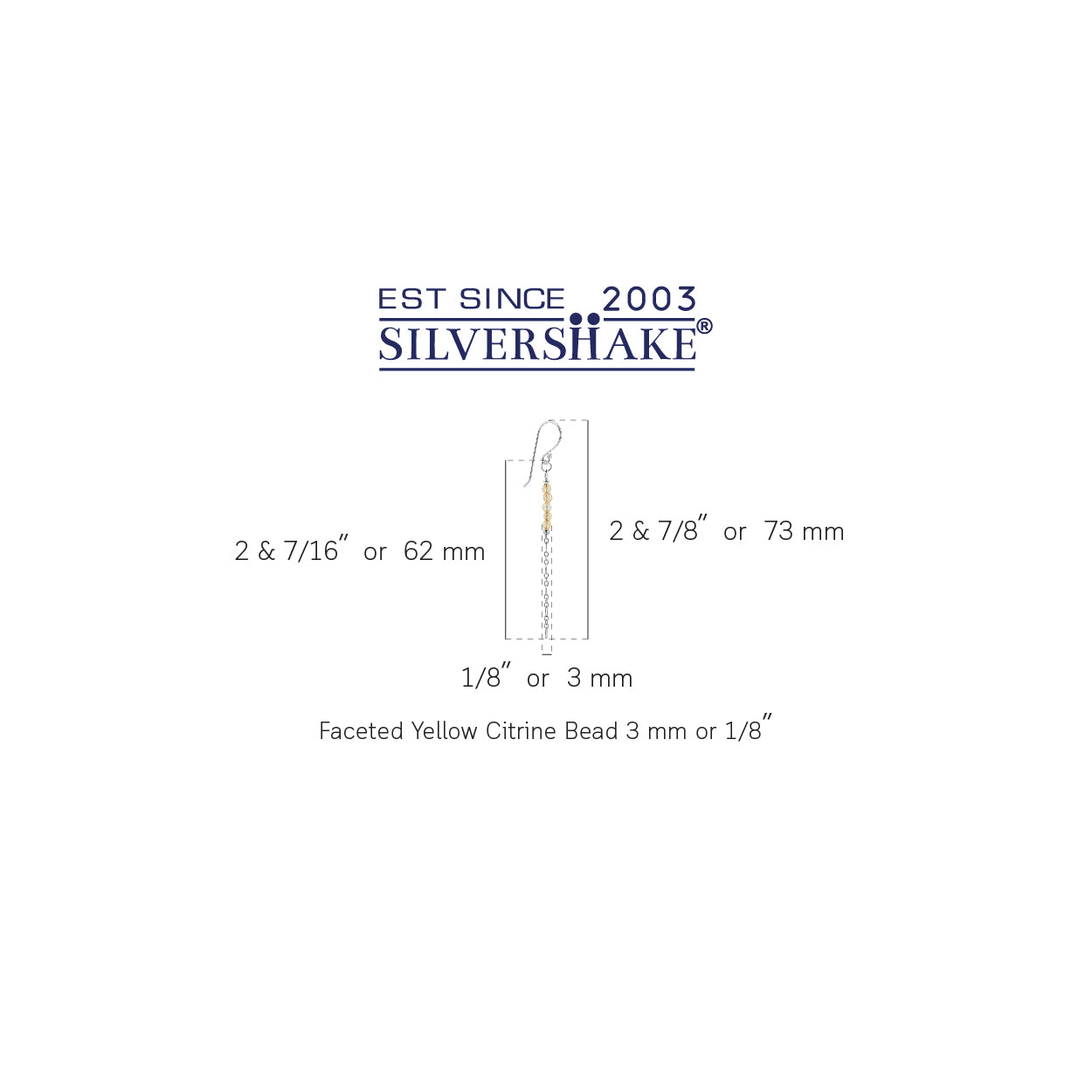 5-Stone 3MM Natural Yellow Citrine Gemstone Bead 925 Sterling Silver Bohemian Inspired Minimalist Dangle Hook Earrings Jewelry for Women November Birthstone - Silvershake-store