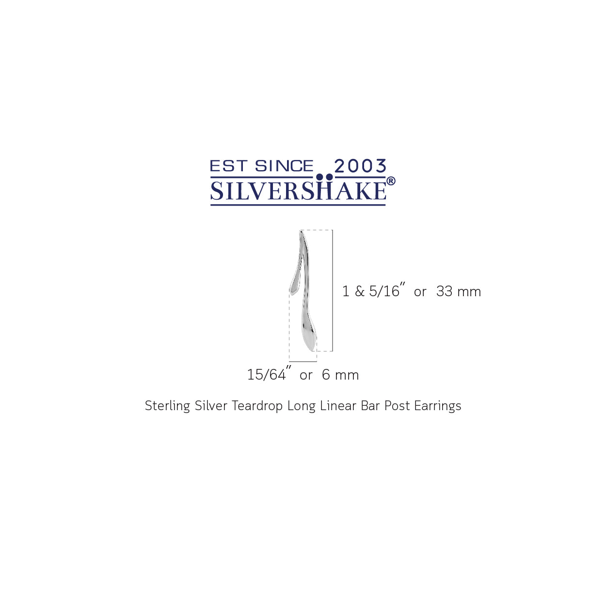 White Gold Plated 925 Sterling Silver Snake Teardrop Modern Style Long Linear Bar Post Earrings Jewelry for Women - Silvershake-store