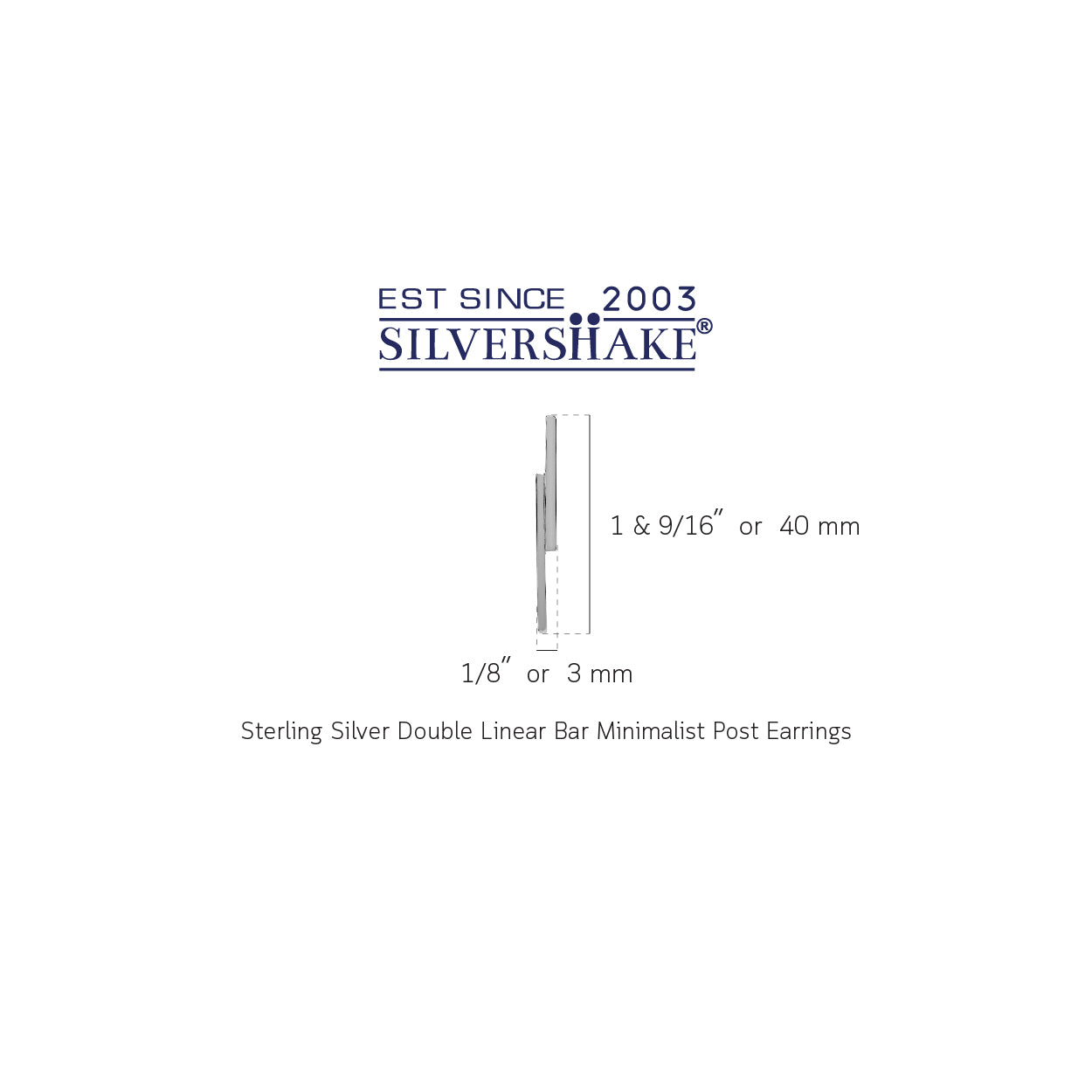 White Gold Plated 925 Sterling Silver Modern Style Long Linear Bar Post Earrings Jewelry for Women - Silvershake-store