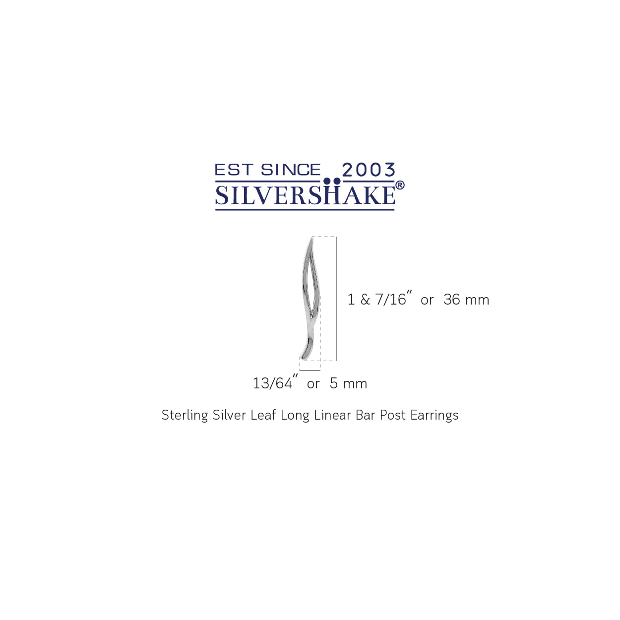 White Gold Plated 925 Sterling Silver Leaf Modern Style Long Linear Bar Post Earrings Jewelry for Women - Silvershake-store