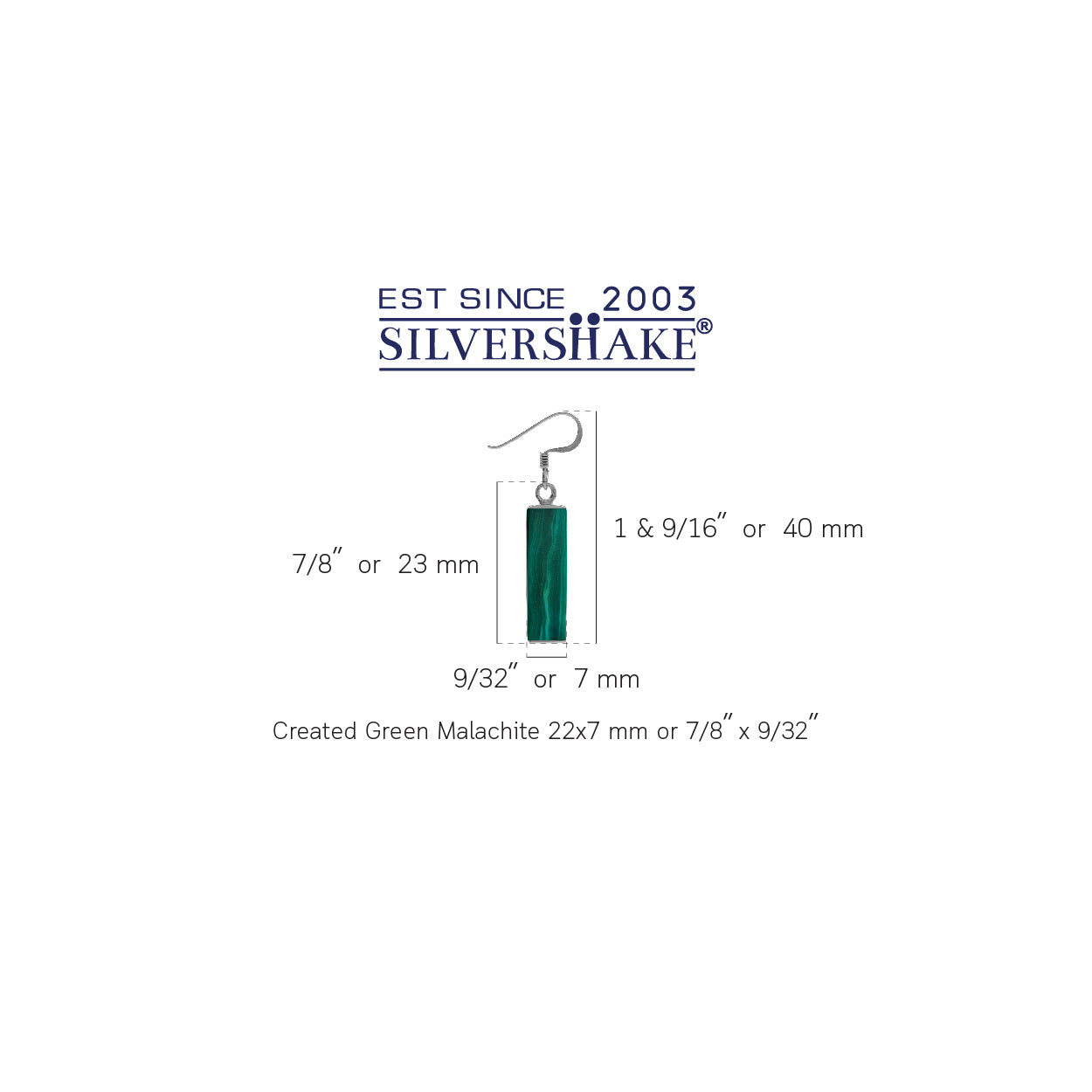 Long Created Green Malachite White Gold Plated 925 Sterling Silver Dangle Hook Earrings Jewelry for Women - Silvershake-store