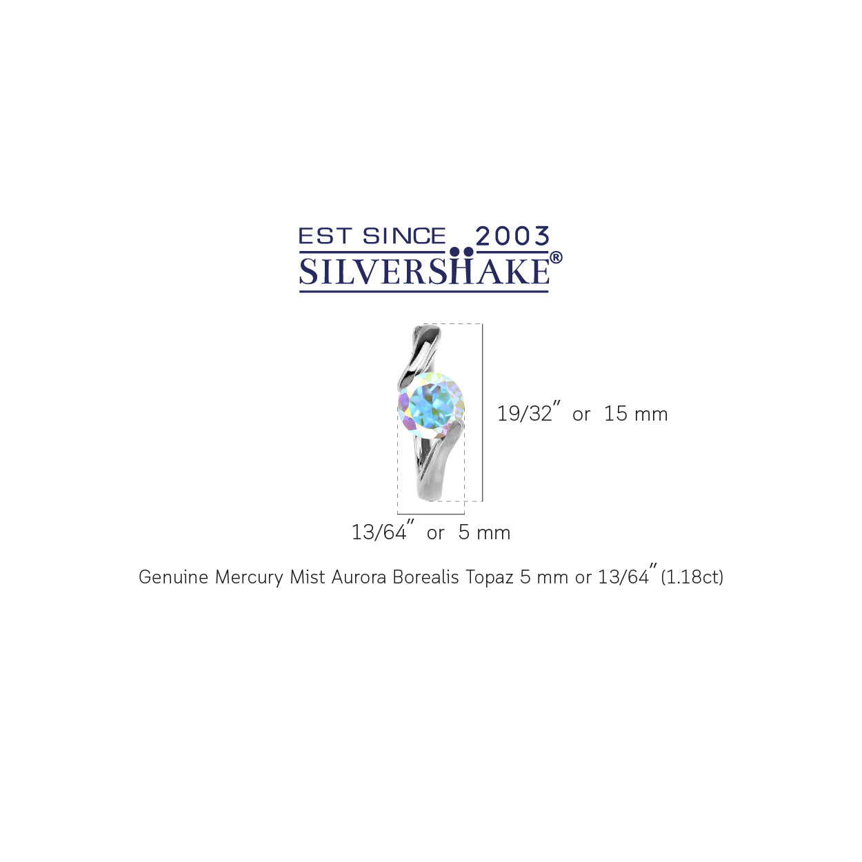 1.18 CTW 5MM Genuine Round Shape Mercury Mist Aurora Borealis (AB) Topaz White Gold Plated 925 Sterling Silver 0.6 Inch Huggie O Hoop Gemstone Earrings - Silvershake-store