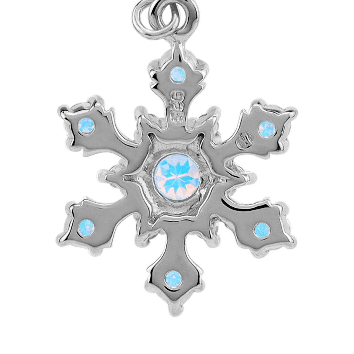Genuine Mercury Mist Aurora Borealis Topaz 925 Sterling Silver Snowflake Christmas Dangle Earrings silvershake