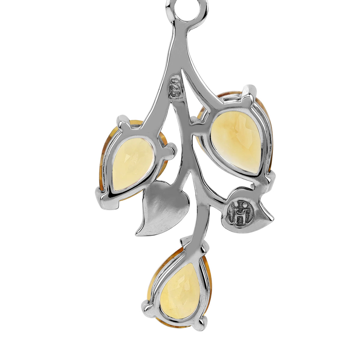 4.6 CTW Genuine Pear Shape Yellow Citrine 925 Sterling Silver Leaf Vintage Inspired Dangle Hook Earrings November Gemstone Birthstone Jewelry for Women - Silvershake-store