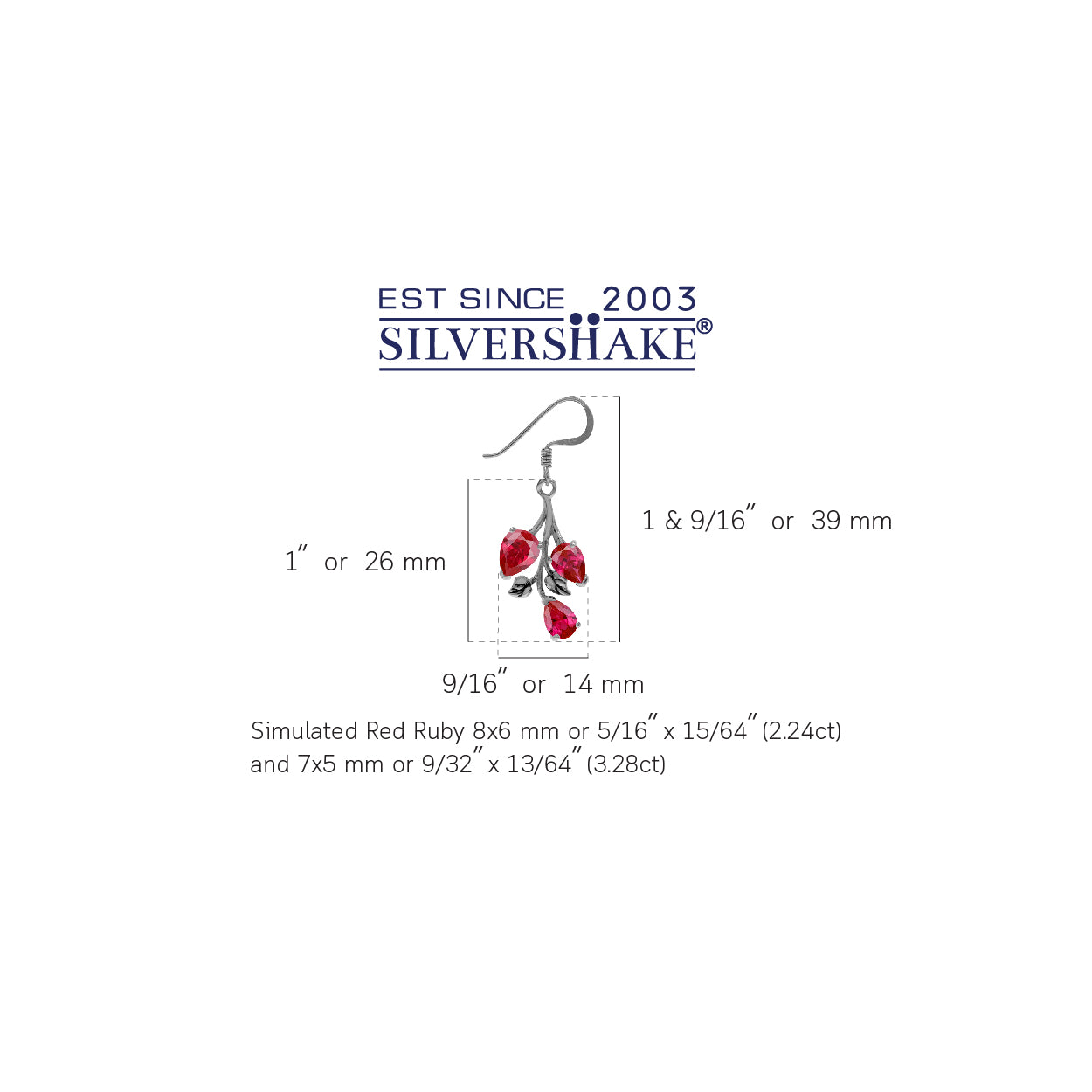 Simulated Pear Shape Red Ruby 925 Sterling Silver Leaf Vintage Inspired Dangle Hook Earrings July Gemstone Birthstone Jewelry for Women - Silvershake-store