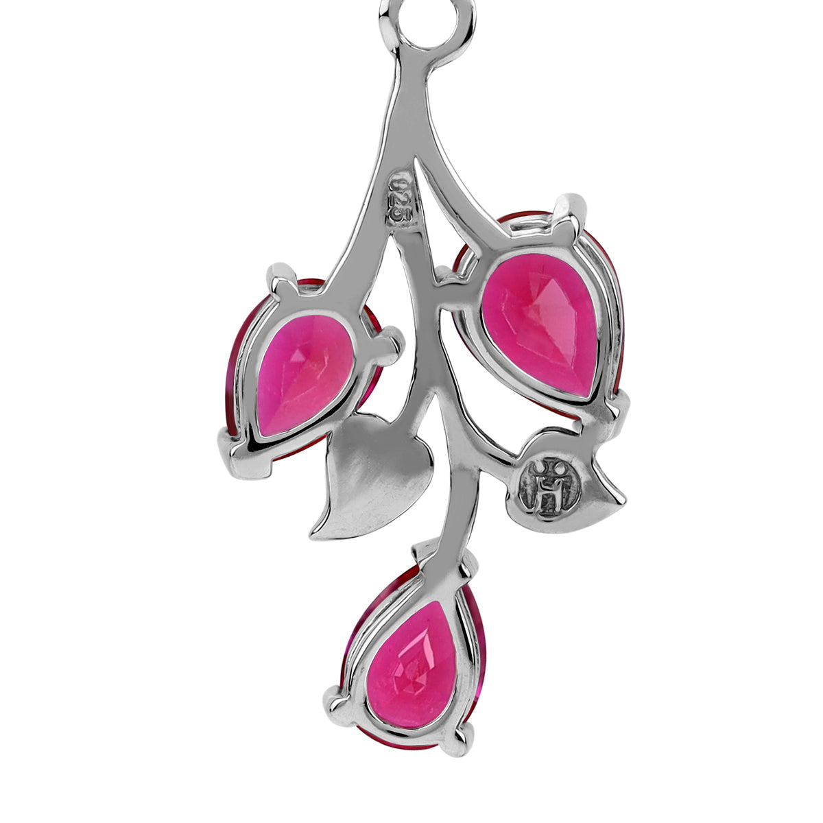 Simulated Pear Shape Red Ruby 925 Sterling Silver Leaf Vintage Inspired Dangle Hook Earrings July Gemstone Birthstone Jewelry for Women - Silvershake-store
