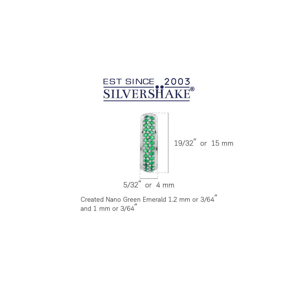 Created Nano Green Emerald 925 Sterling Silver Minimalist Journey 0.6 Inch J Hoop Stud Post Earrings silvershake