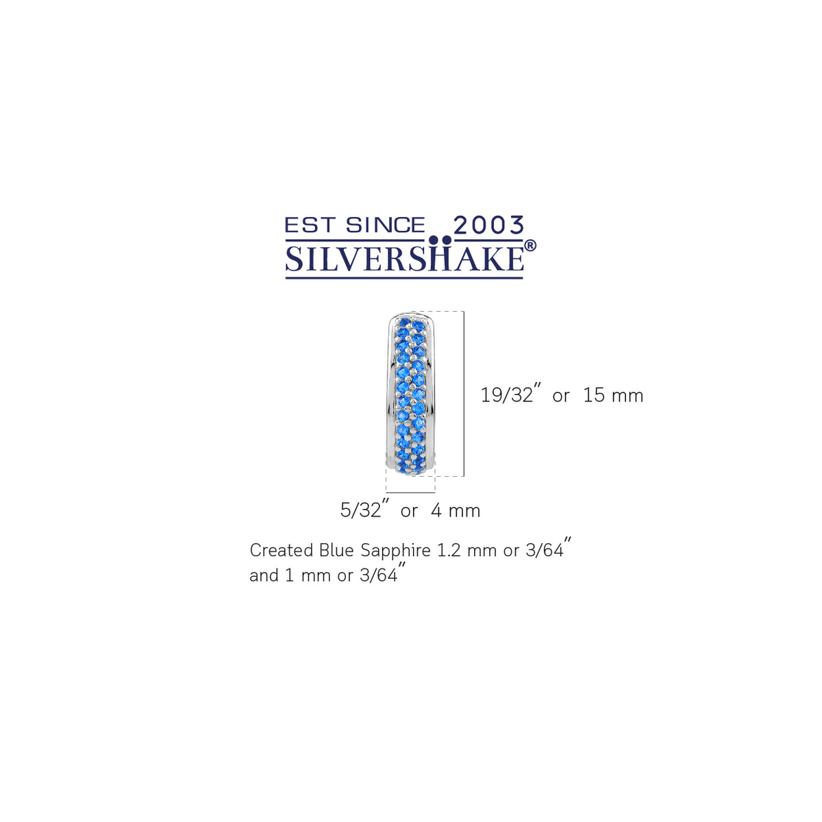 Created Blue Sapphire 925 Sterling Silver Minimalist Journey Trendy 0.6" J Hoop Stud Post Earrings silvershake