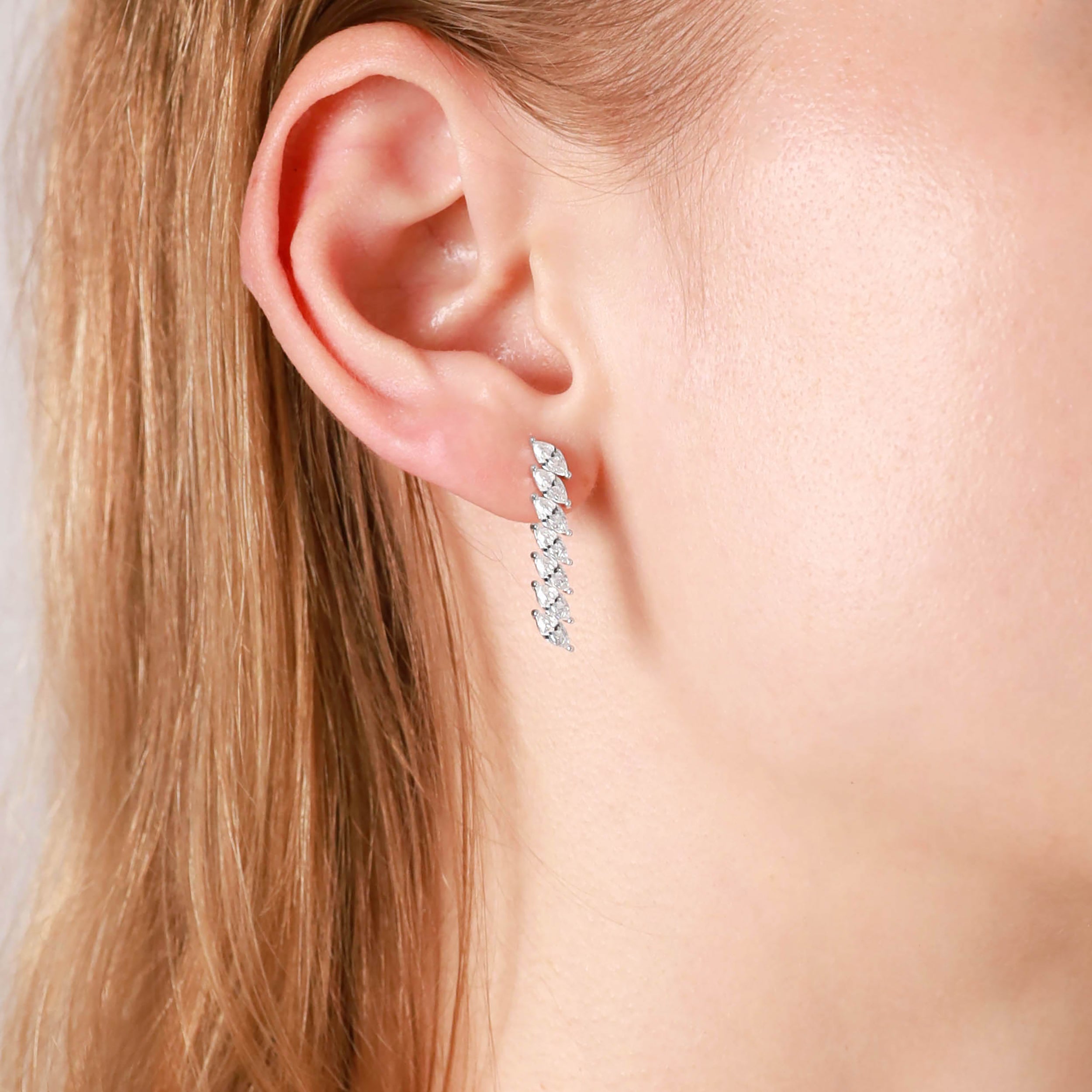 Simulated Red Ruby 925 Sterling Silver Minimalist Long Journey Vertical Bar Fashion Post Earrings silvershake