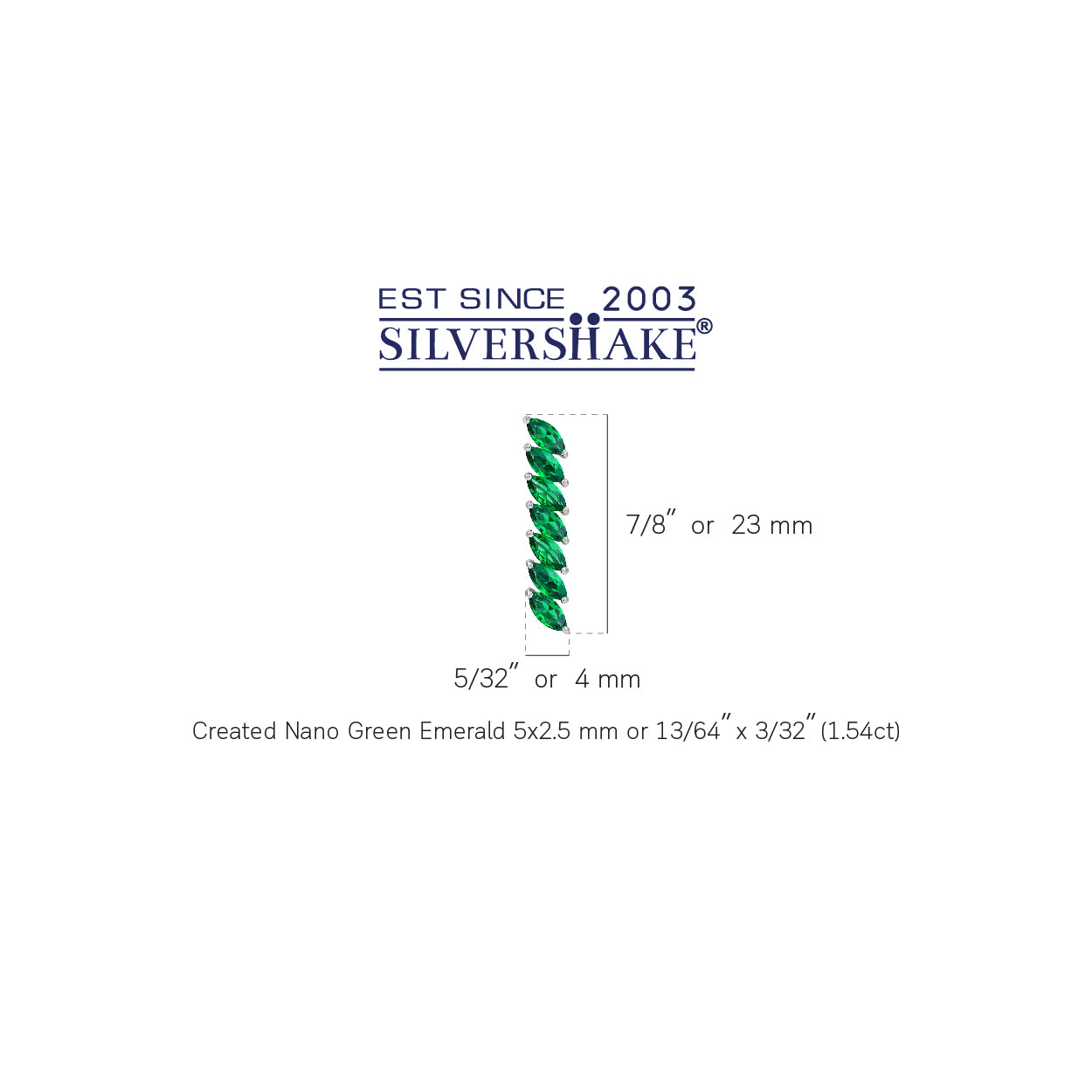 Created Nano Green Emerald 925 Sterling Silver Minimalist Long Journey Vertical Bar Post Earrings silvershake