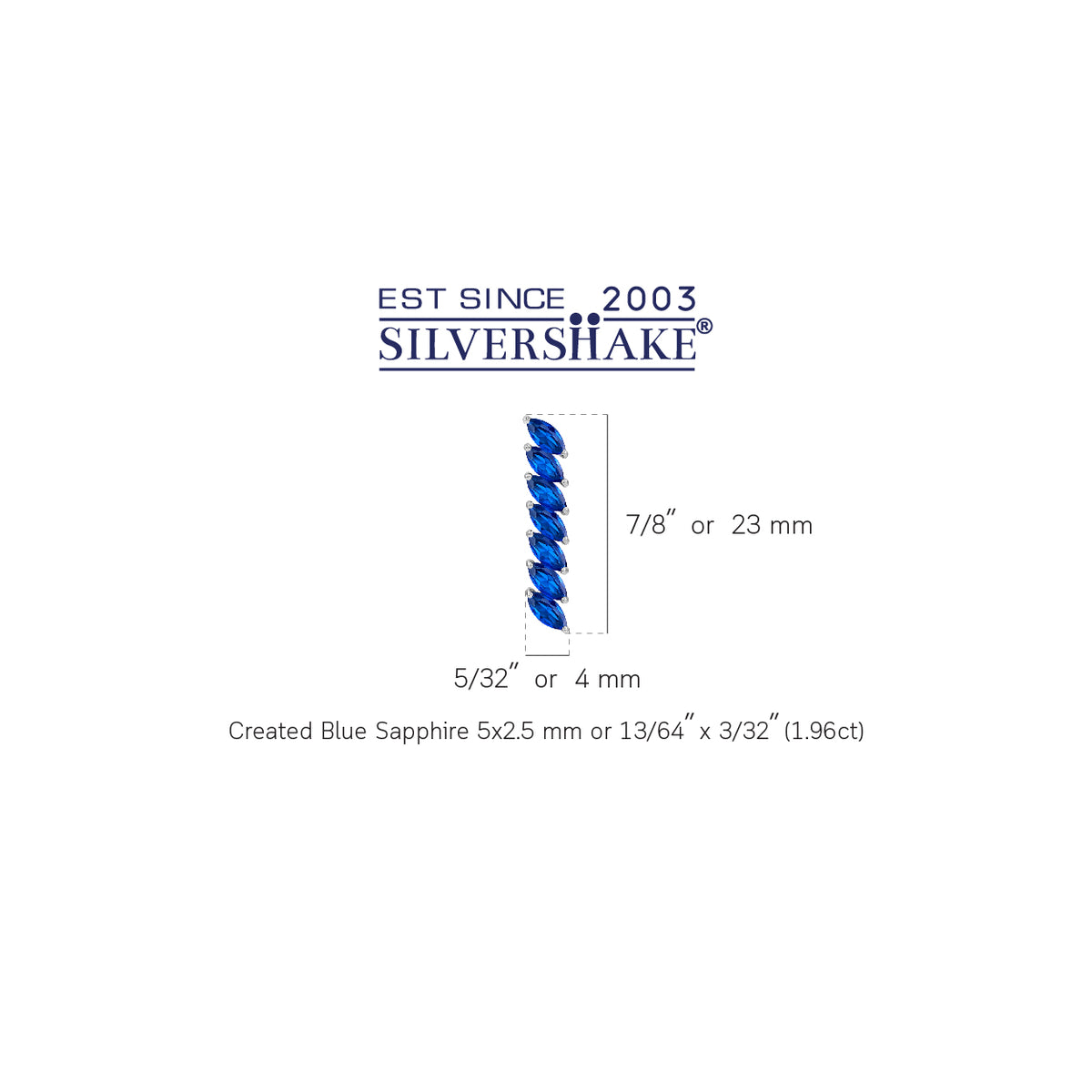 Created Blue Sapphire 925 Sterling Silver Minimalist Long Journey Vertical Bar Fashion Post Earrings silvershake