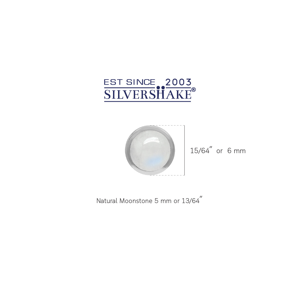 5mm Petite Natural Round Shape Moonstone White Gold Plated 925 Sterling Silver Stud Earrings - Silvershake-store