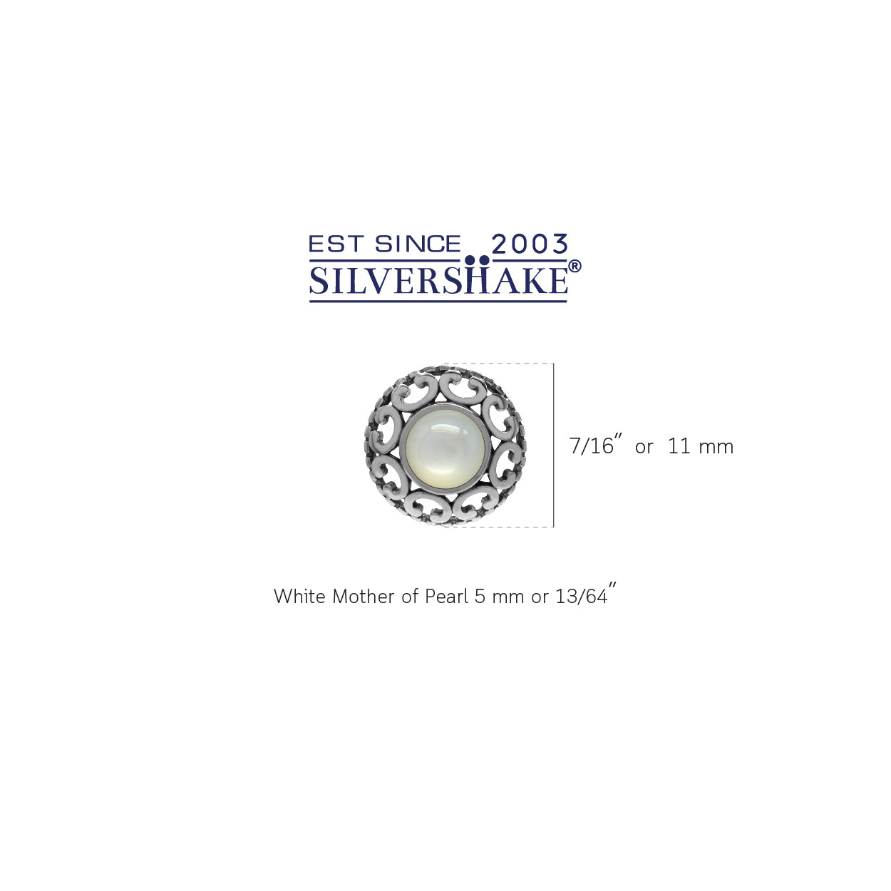 White Mother of Pearl 925 Sterling Silver Filigree Stud Post Earrings