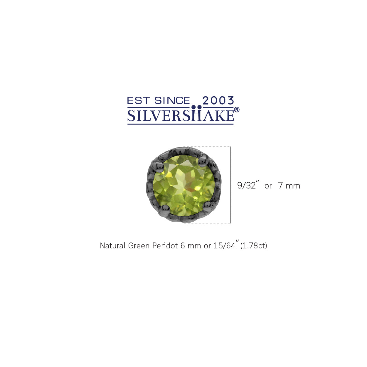 1.78ct. Natural Peridot Black Rhodium Plated 925 Sterling Silver Victorian Style Stud Post Earrings - Silvershake-store