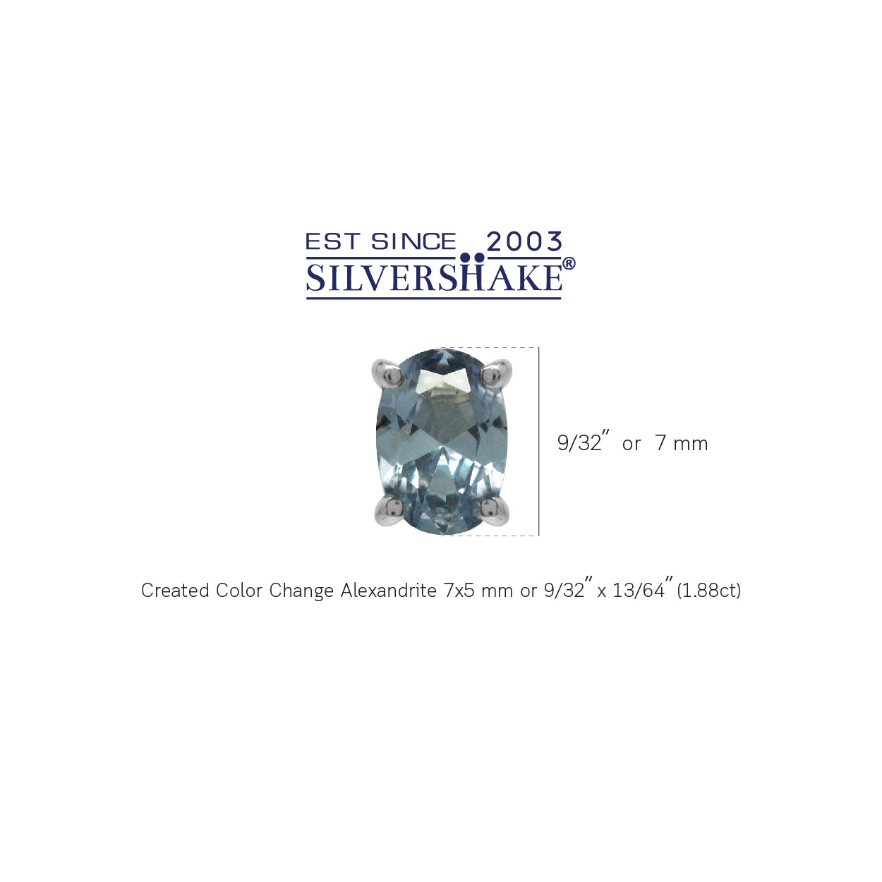 7X5mm Oval Shape Simulated Color Change Alexandrite White Gold Plated 925 Sterling Silver Stud Earrings - Silvershake-store