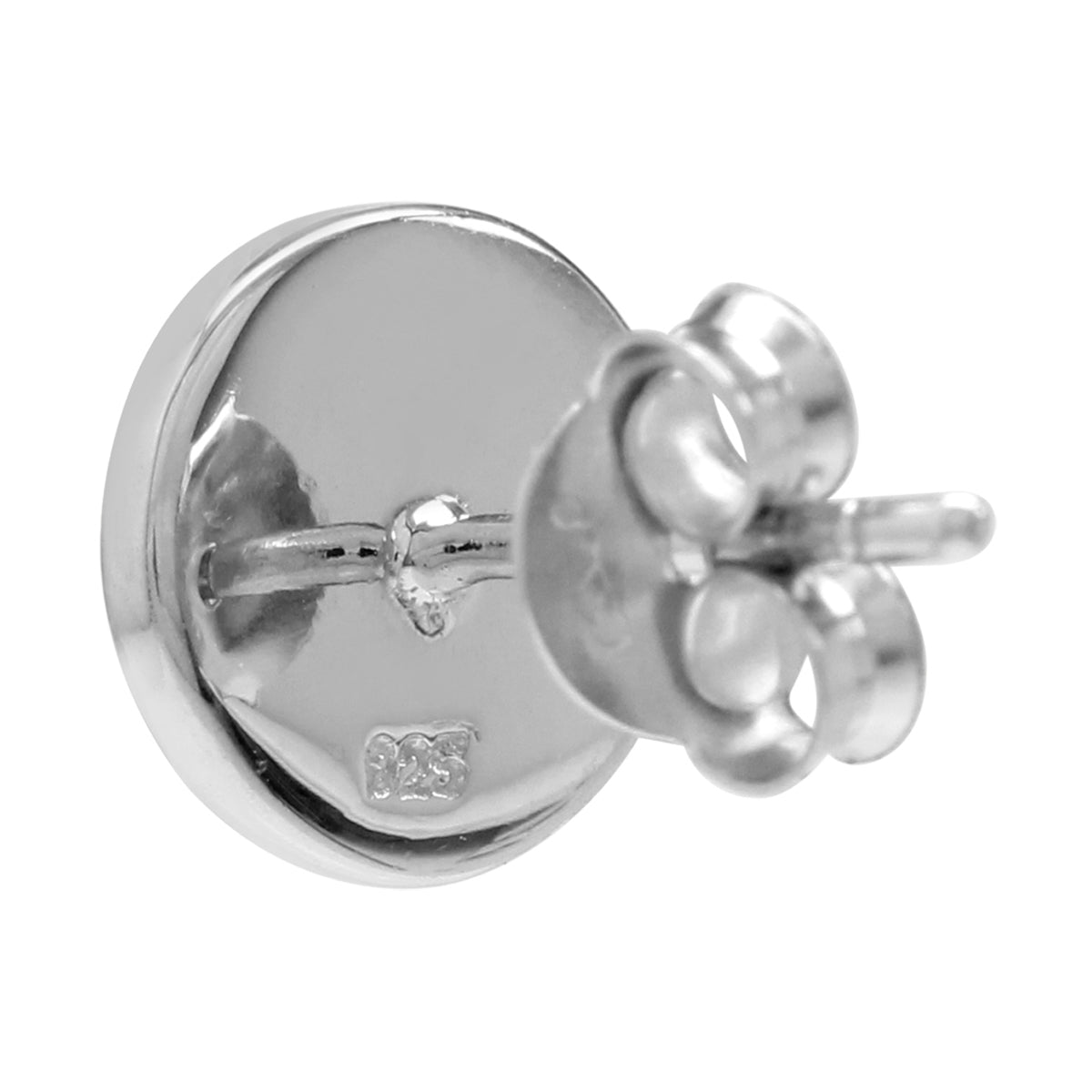 Petite Blue and White Enamel White Gold Plated 925 Sterling Silver Evil Eye Stud Earrings - Silvershake-store