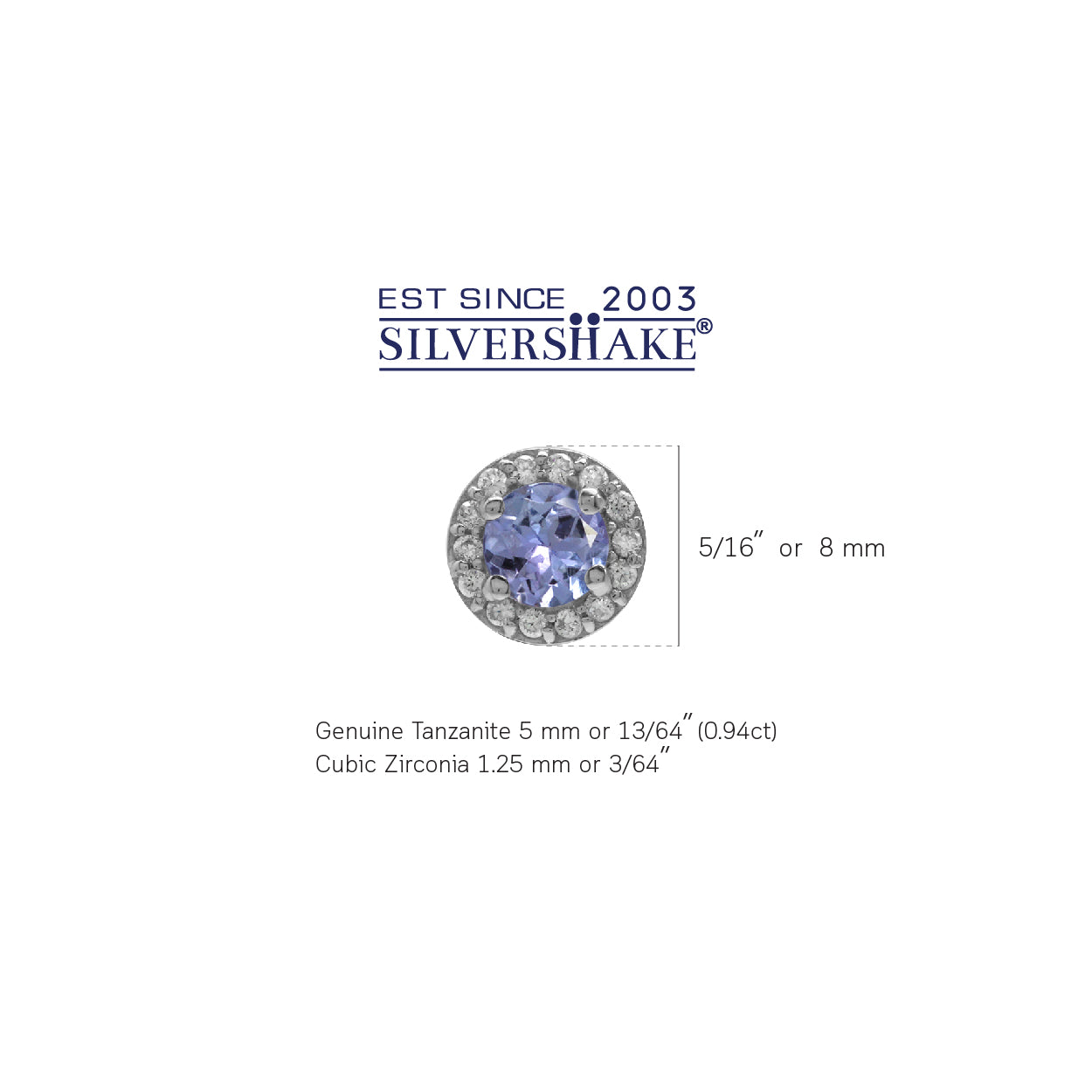 5MM Genuine Tanzanite & White CZ Gold Plated 925 Sterling Silver Halo Stud Earrings