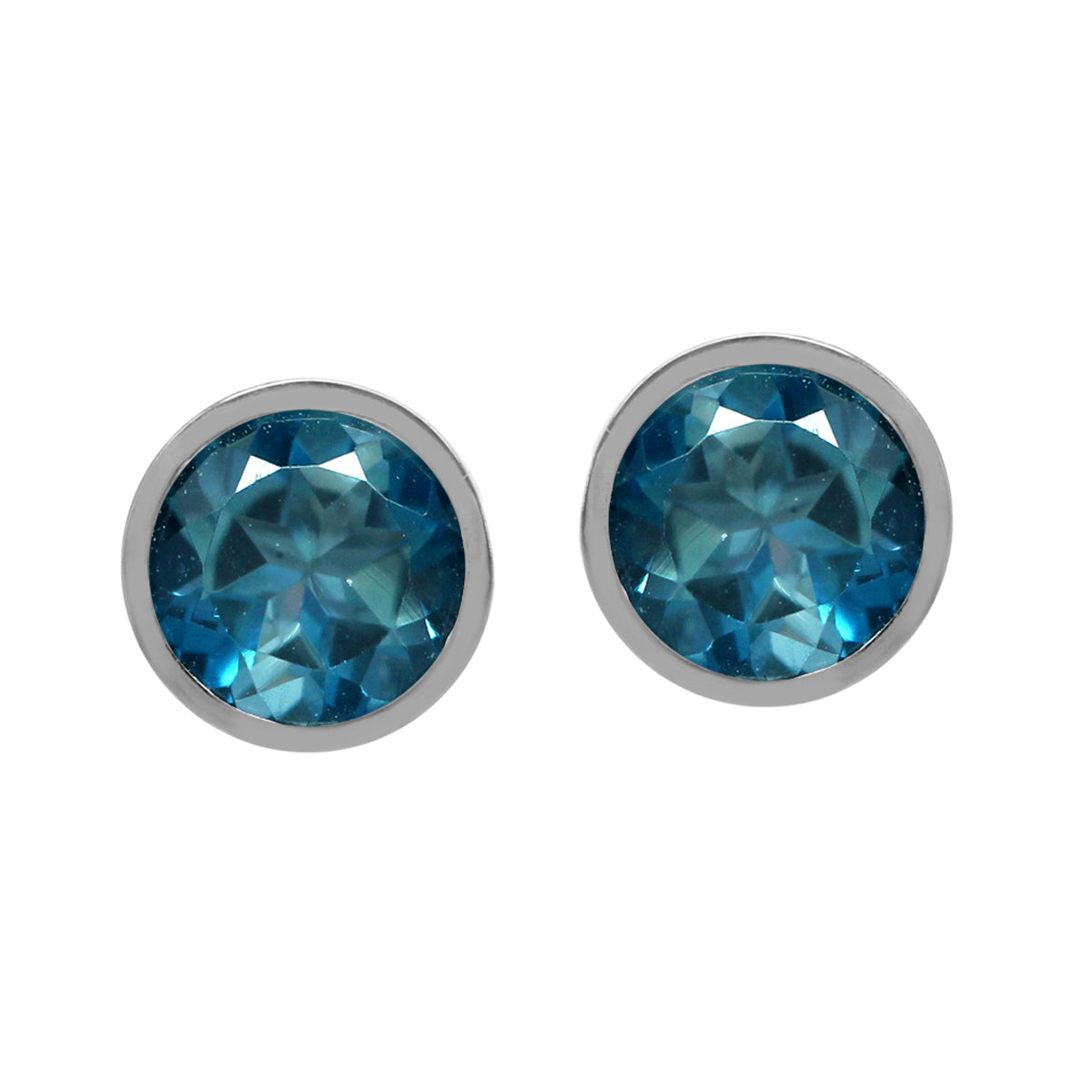 1.2ct. Petite Genuine London Blue Topaz White Gold Plated 925 Sterling Silver Filigree Stud Earrings