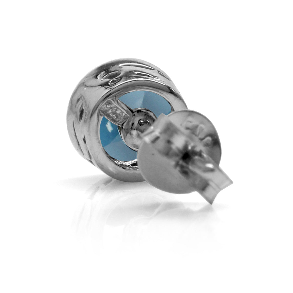 1.2ct. Petite Genuine London Blue Topaz White Gold Plated 925 Sterling Silver Filigree Stud Earrings