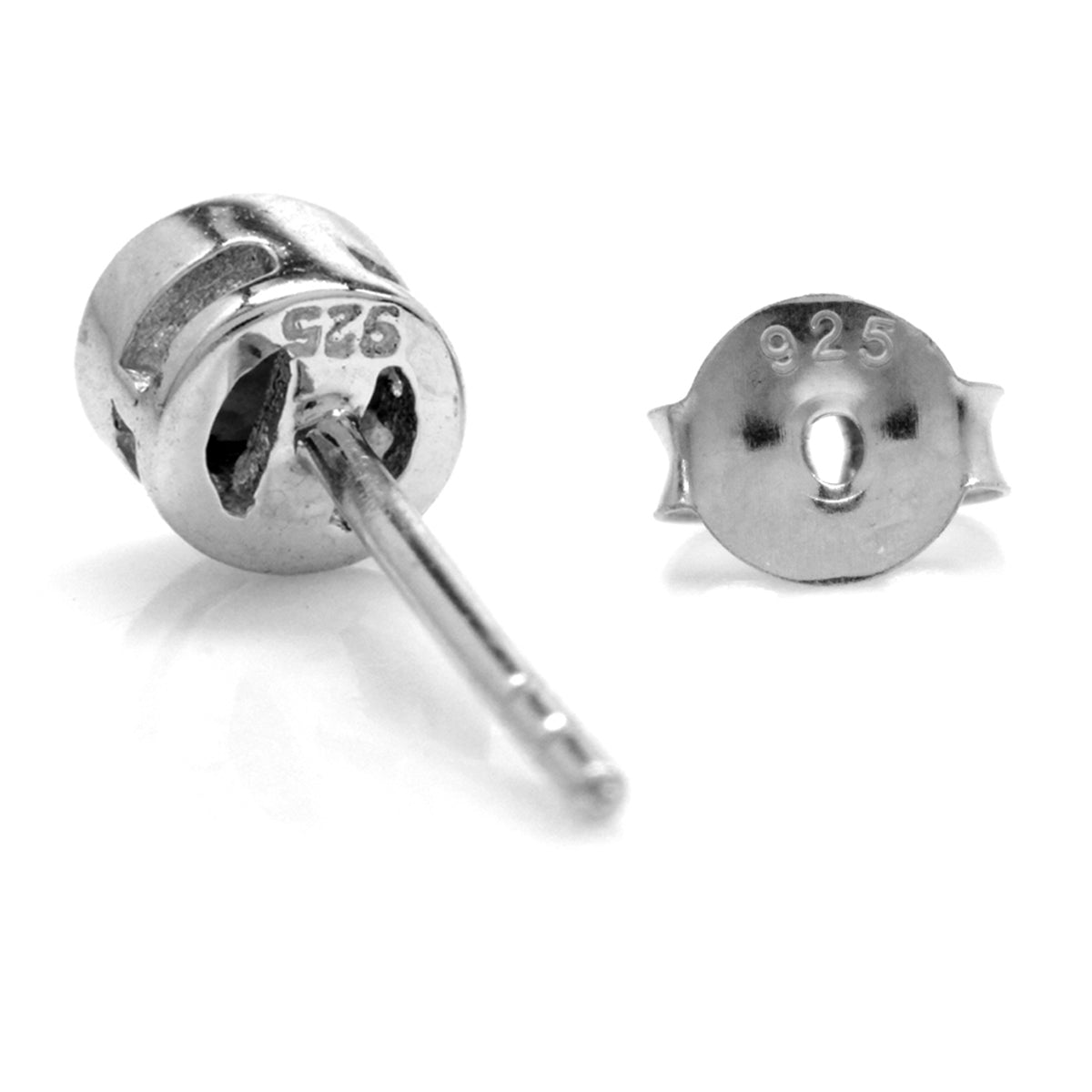 4MM Petite Natural Round Shape Red Garnet 925 Sterling Silver Bezel Set Stud Earrings for Second or Third Hole Unisex Jewelry for Women or Men January Gemstone Birthstone - Silvershake-store