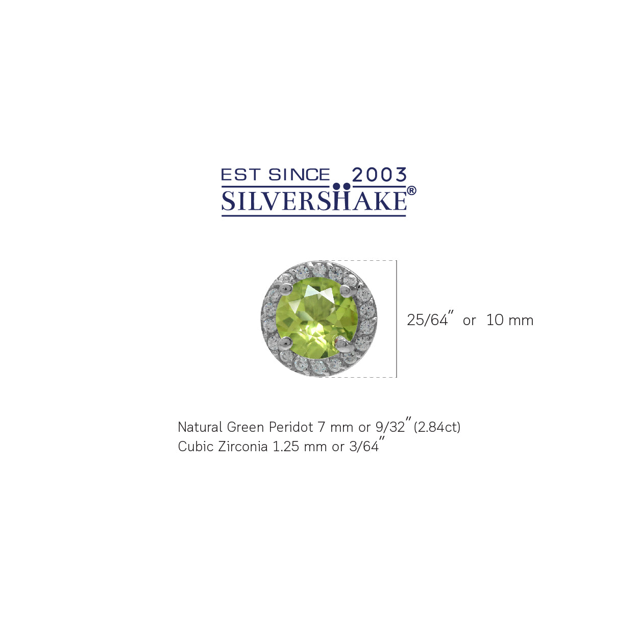 2.84ct. 7MM Natural Round Shape Peridot 925 Sterling Silver Halo Stud Earrings