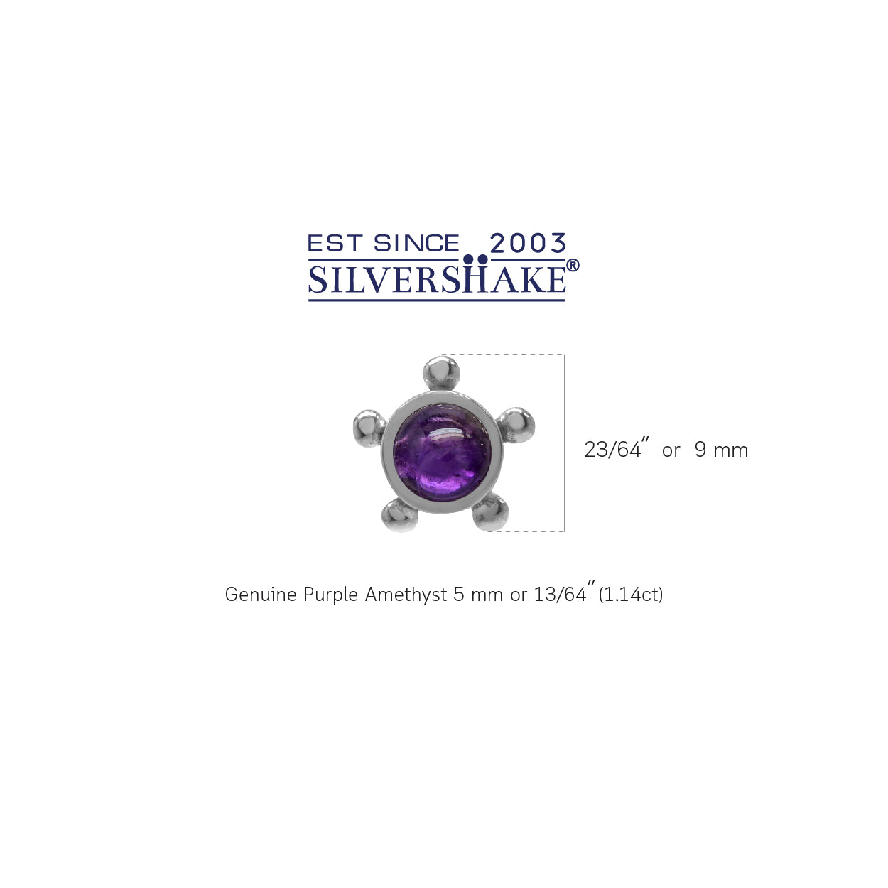 Cabochon Amethyst White Gold Plated 925 Sterling Silver Casual Stud Earrings