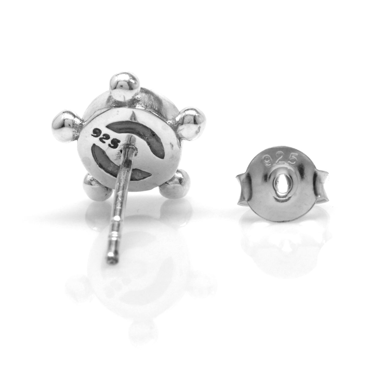 Cabochon Amethyst White Gold Plated 925 Sterling Silver Casual Stud Earrings