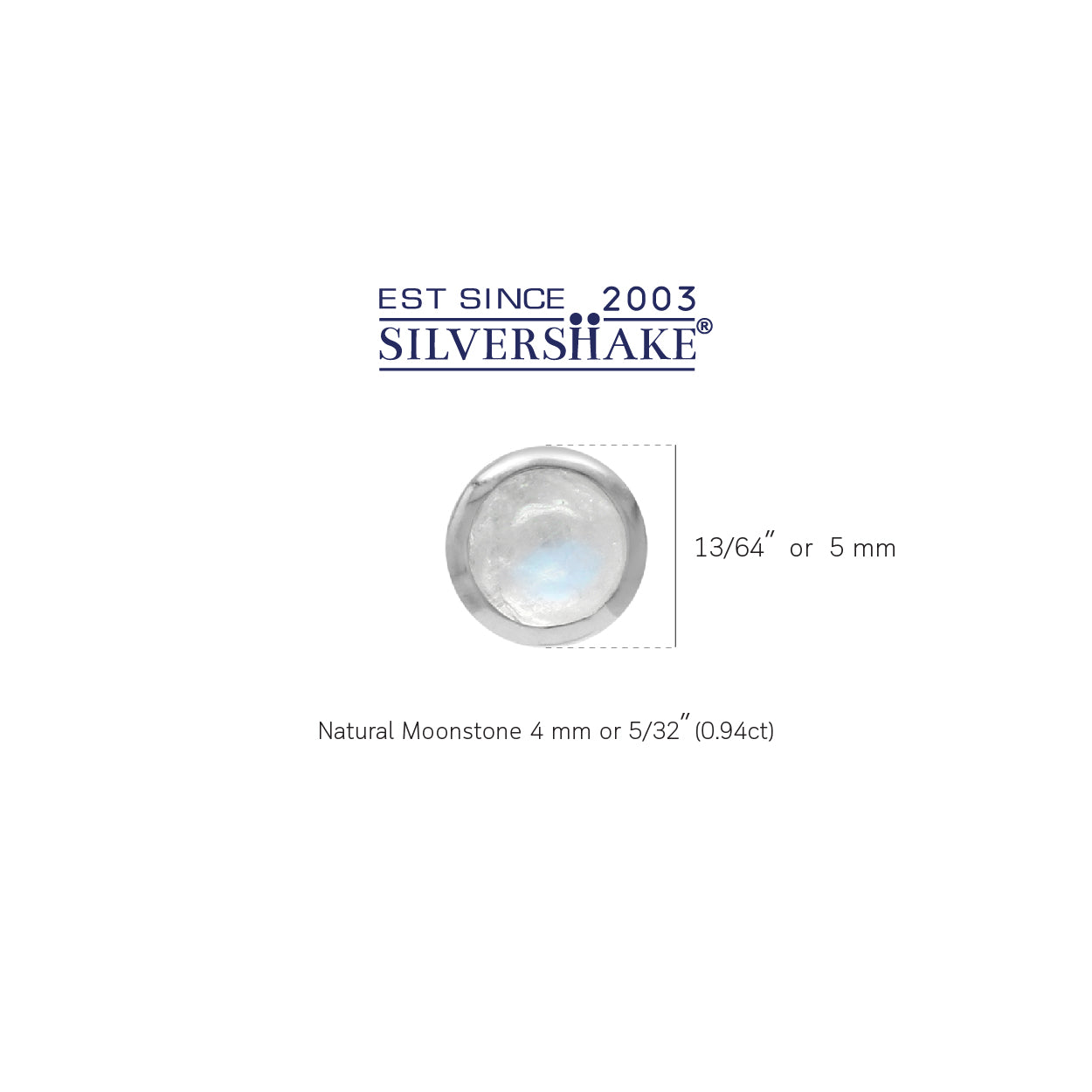 4mm Petite Natural Round Shape Moonstone White Gold Plated 925 Sterling Silver Stud Earrings - Silvershake-store