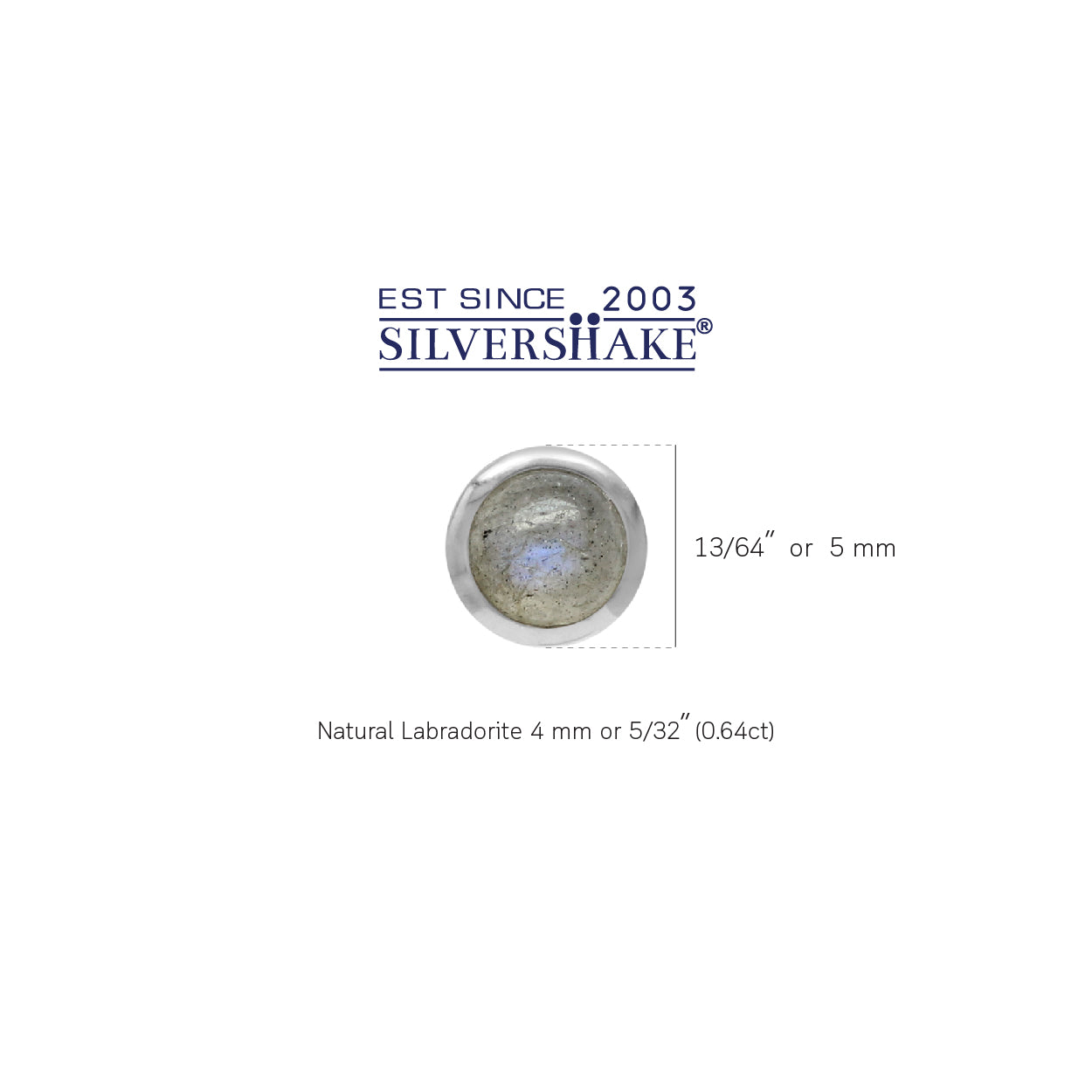 4mm Petite Round Shape Labradorite White Gold Plated 925 Sterling Silver Stud Earrings - Silvershake-store