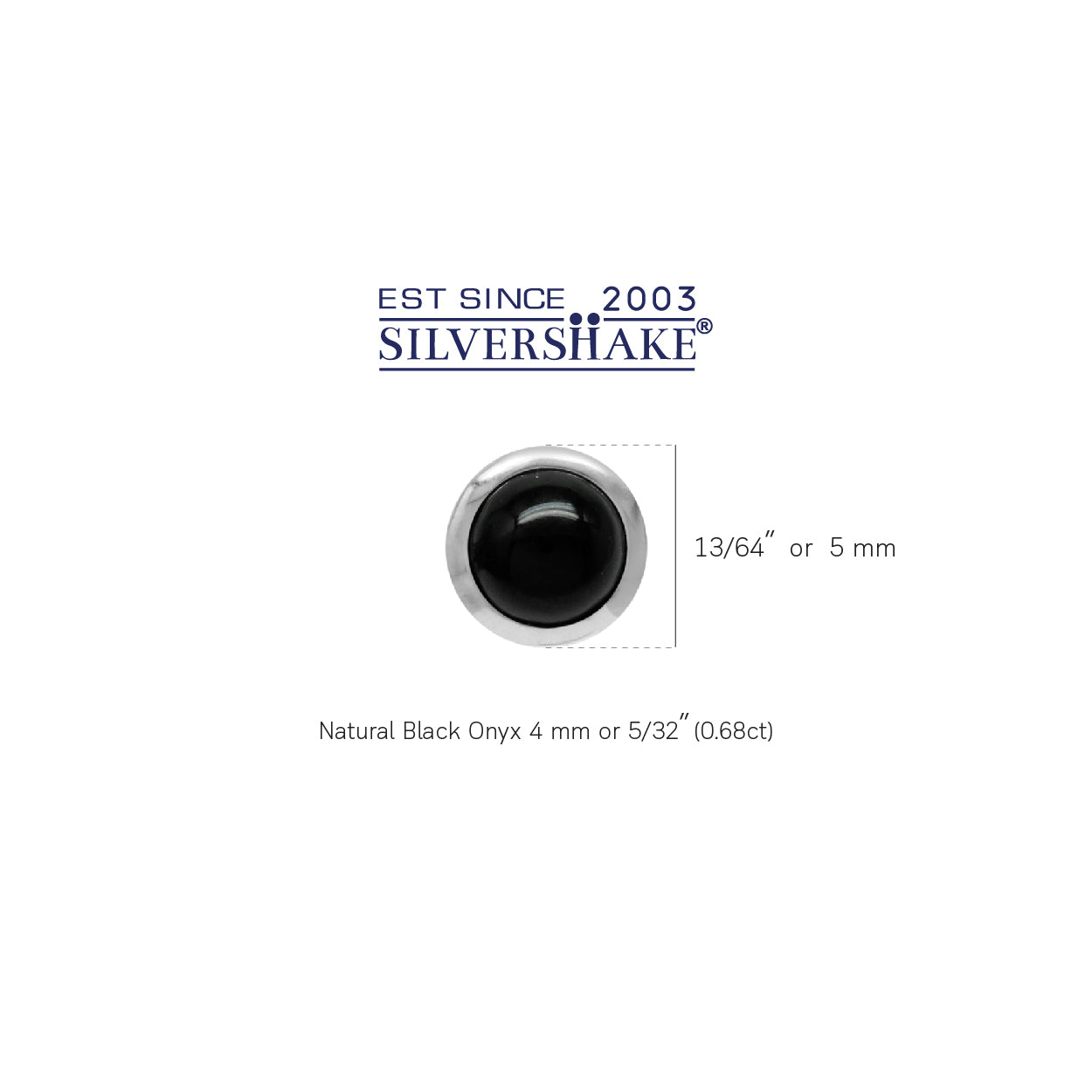 4mm Petite Genuine Round Shape Black Onyx 925 Sterling Silver Stud Earrings - Silvershake-store