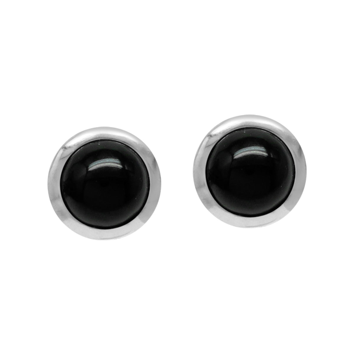 4mm Petite Genuine Round Shape Black Onyx 925 Sterling Silver Stud Earrings - Silvershake-store