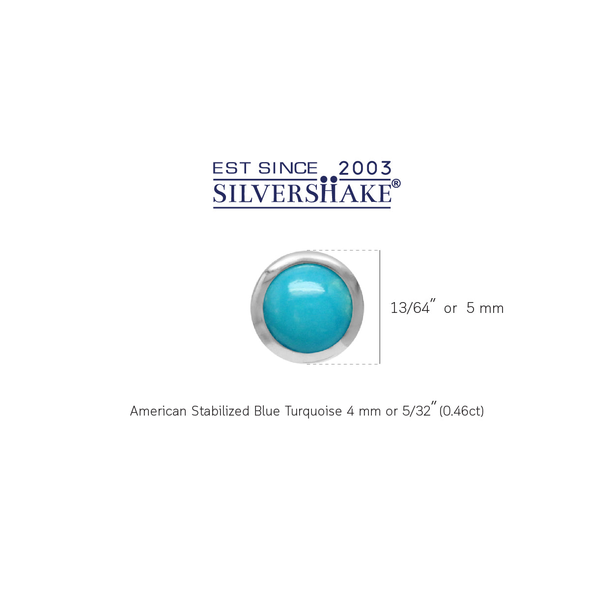 4mm Petite Genuine Round Shape Arizona American Turquoise 925 Sterling Silver Stud Earrings Jewelry for Women and Second or Third Hole - Silvershake-store