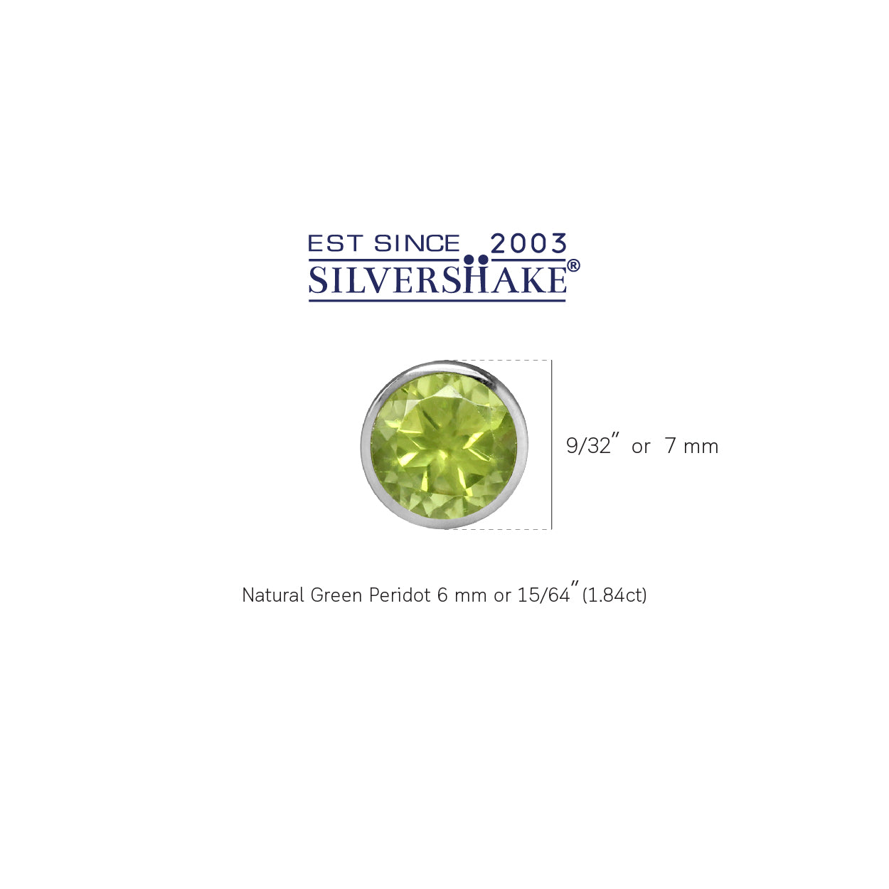 1.84ct. 6mm Natural Round Shape Peridot White Gold Plated 925 Sterling Silver Stud Earrings - Silvershake-store
