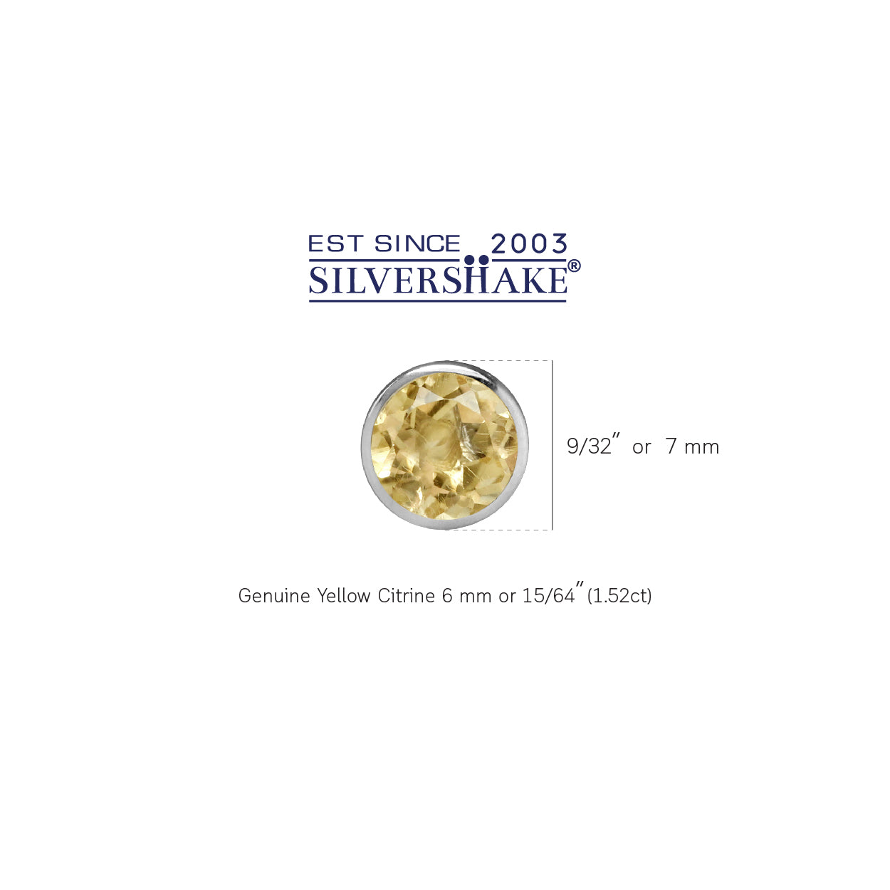 1.52ct. 6mm Natural Round Shape Citrine White Gold Plated 925 Sterling Silver Stud Earrings - Silvershake-store