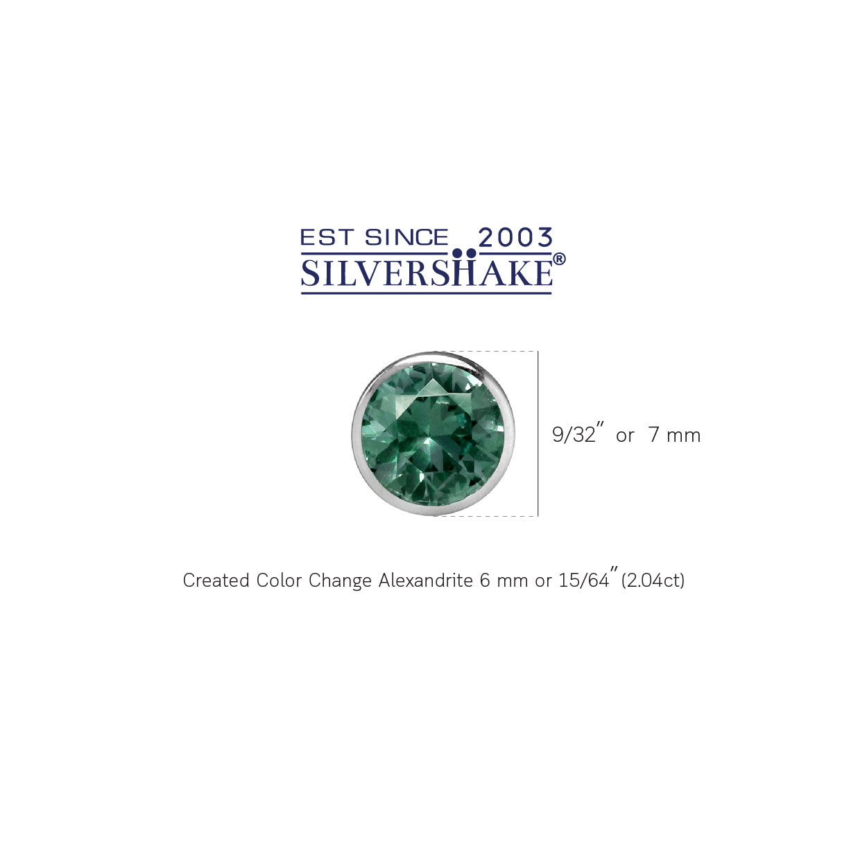 6mm Round Simulated Color Change Alexandrite 925 Sterling Silver Stud Earrings - Silvershake-store