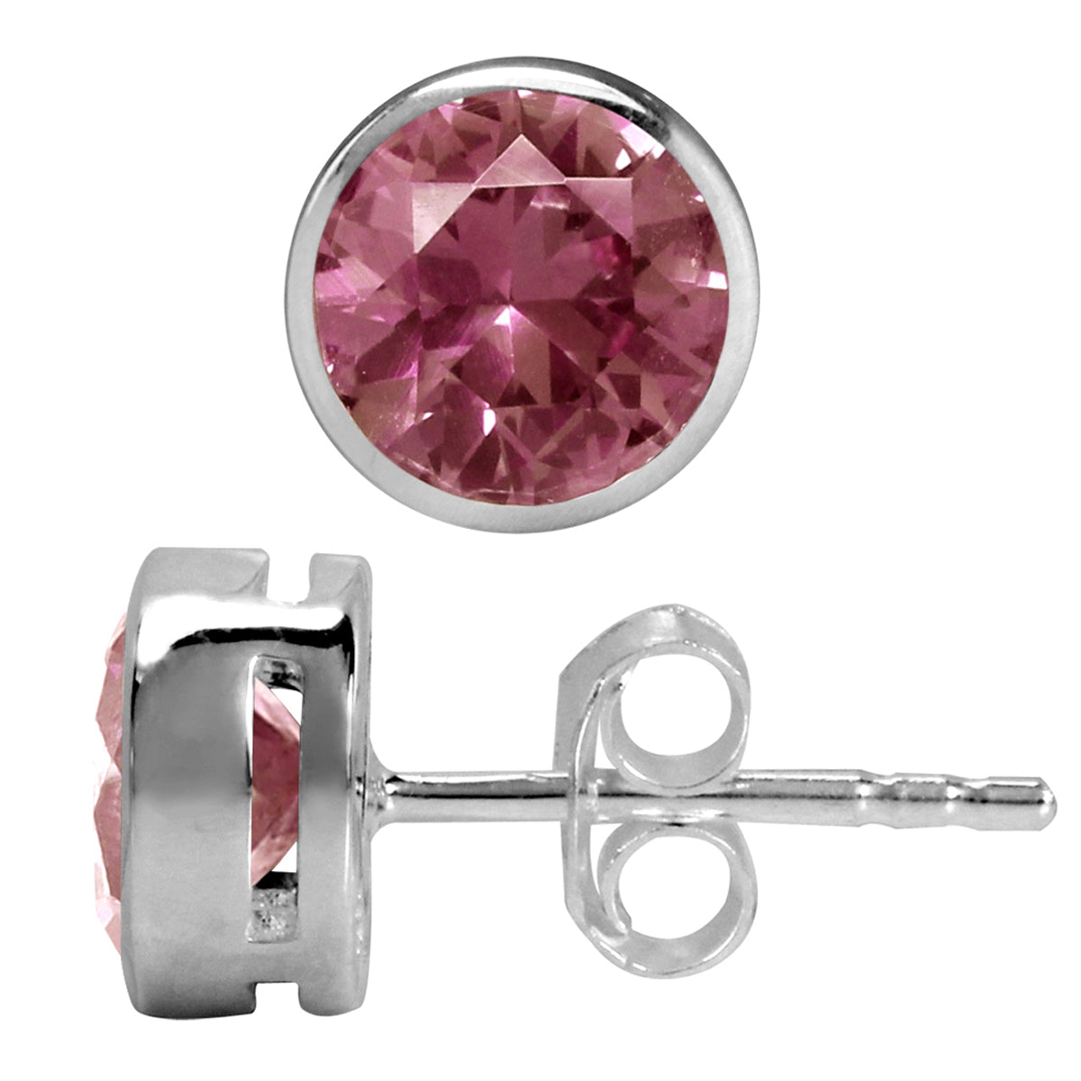 6mm Round Simulated Color Change Alexandrite 925 Sterling Silver Stud Earrings - Silvershake-store