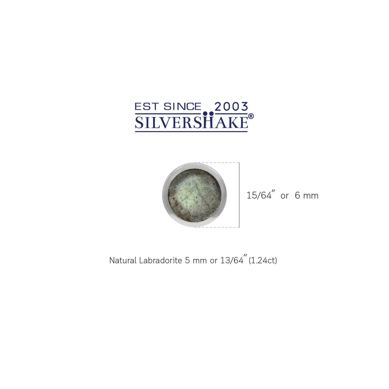 5mm Petite Labradorite White Gold Plated 925 Sterling Silver Stud Earrings - Silvershake-store