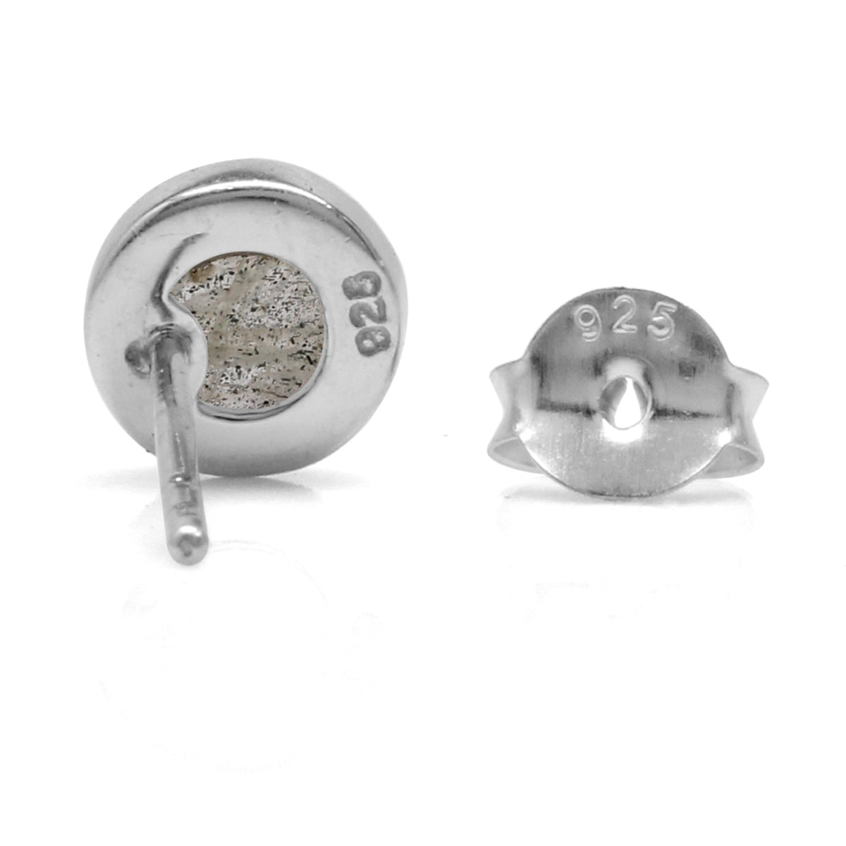 5mm Petite Labradorite White Gold Plated 925 Sterling Silver Stud Earrings - Silvershake-store