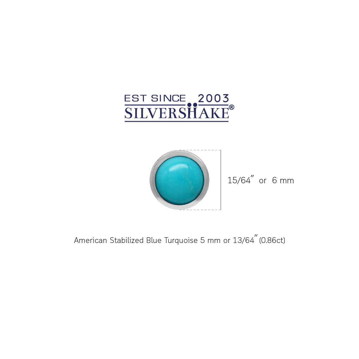 5MM Petite Genuine Arizona American Turquoise White Gold Plated 925 Sterling Silver Stud Earrings - Silvershake-store